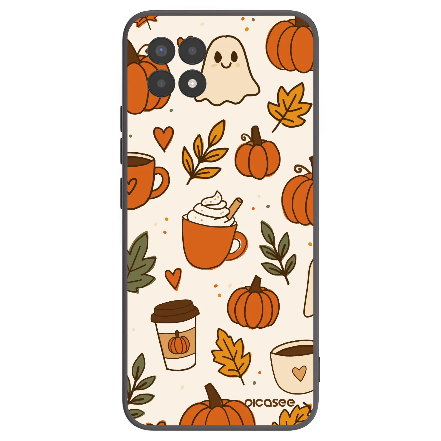 Picasee silikonowe czarne etui na Realme 8i - Fall vibes