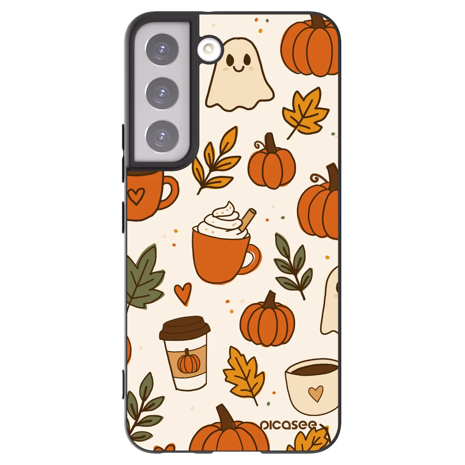 Picasee silikonowe czarne etui na Samsung Galaxy S22 5G - Fall vibes