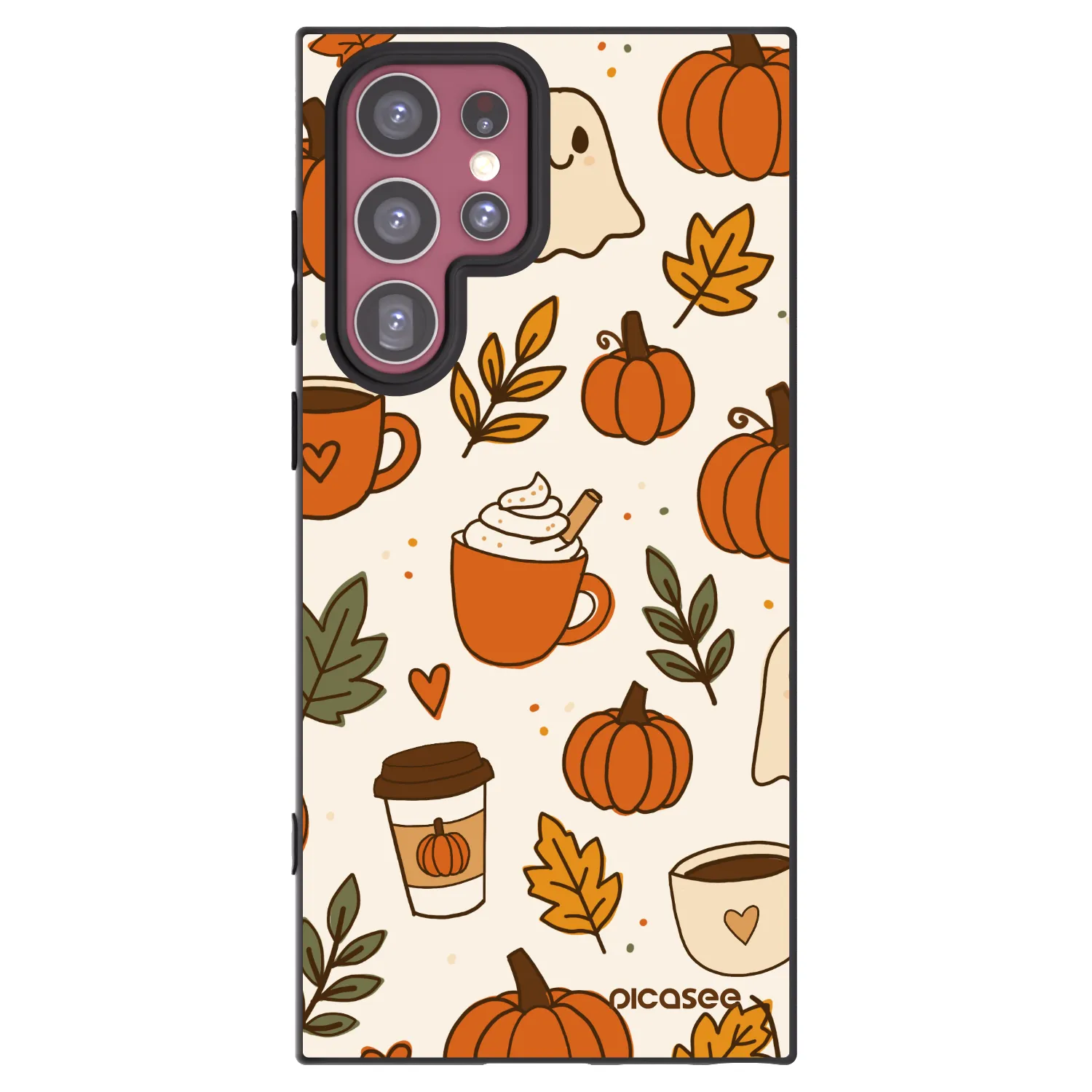 Picasee silikonowe czarne etui na Samsung Galaxy S22 Ultra 5G - Fall vibes