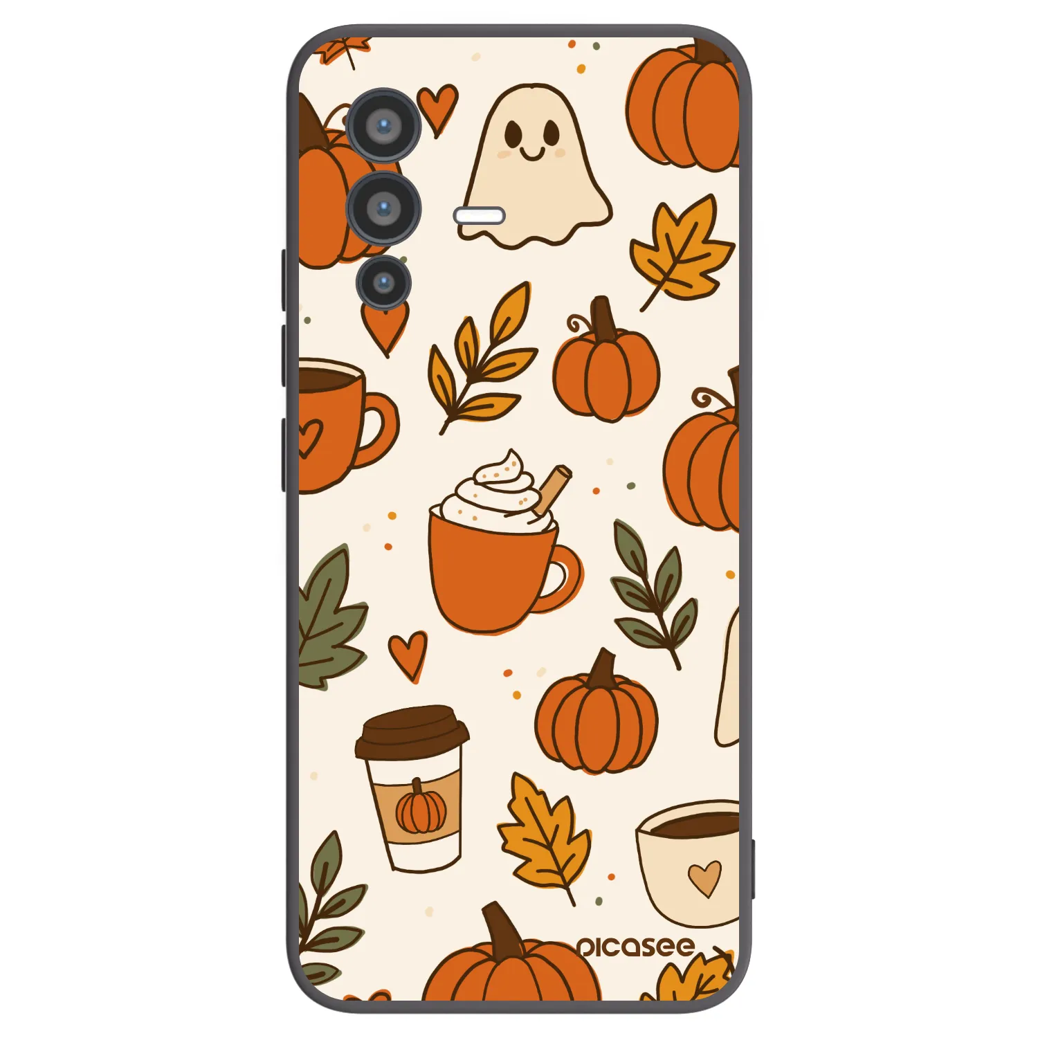 Picasee silikonowe czarne etui na Vivo V23 5G - Fall vibes