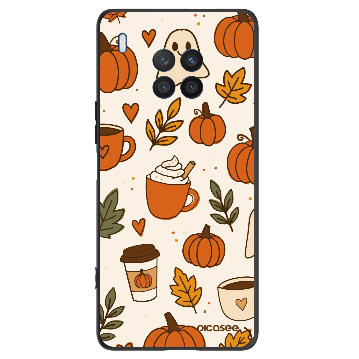 Picasee silikonowe czarne etui na Honor 50 Lite - Fall vibes
