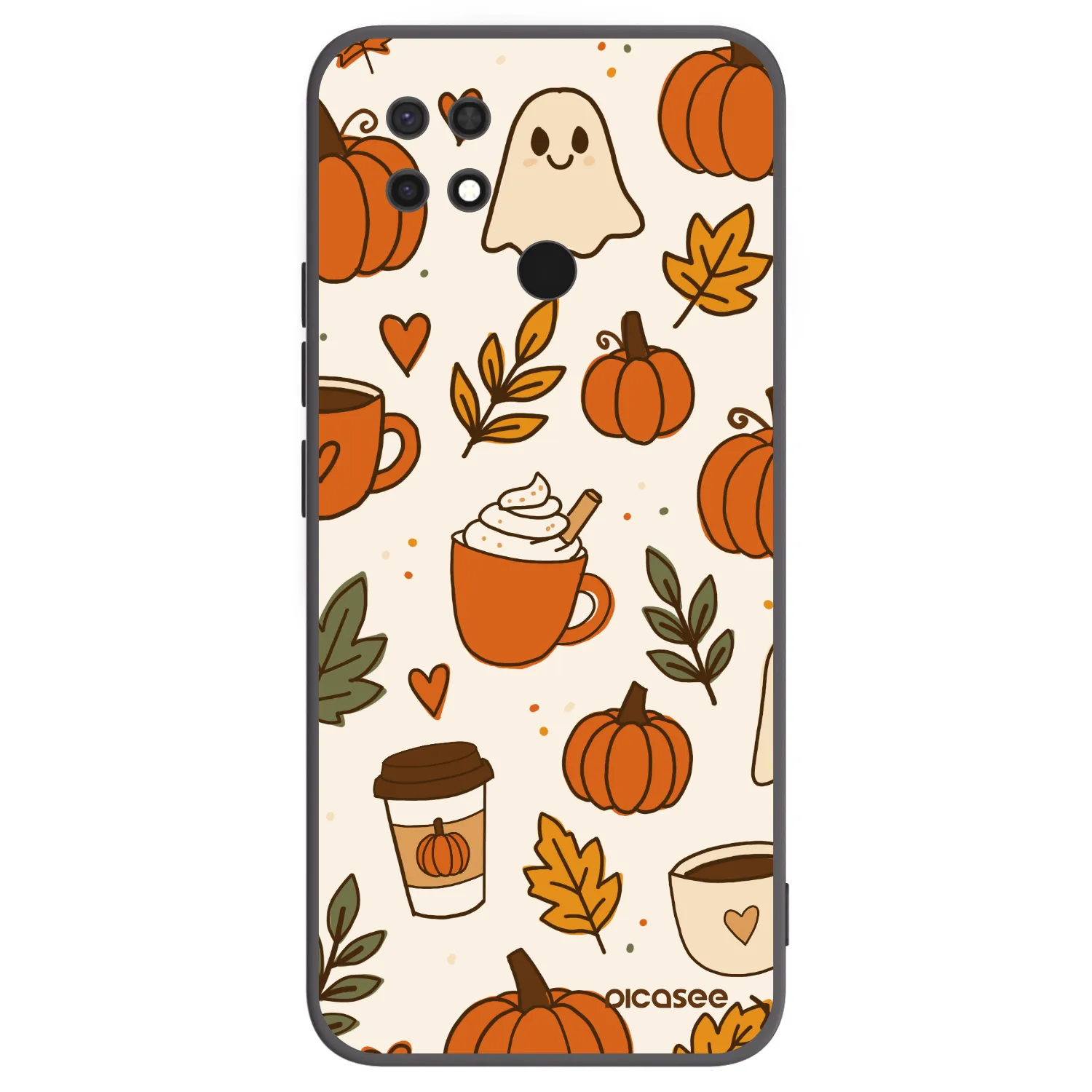 Picasee silikonowe czarne etui na Xiaomi Redmi 10C - Fall vibes