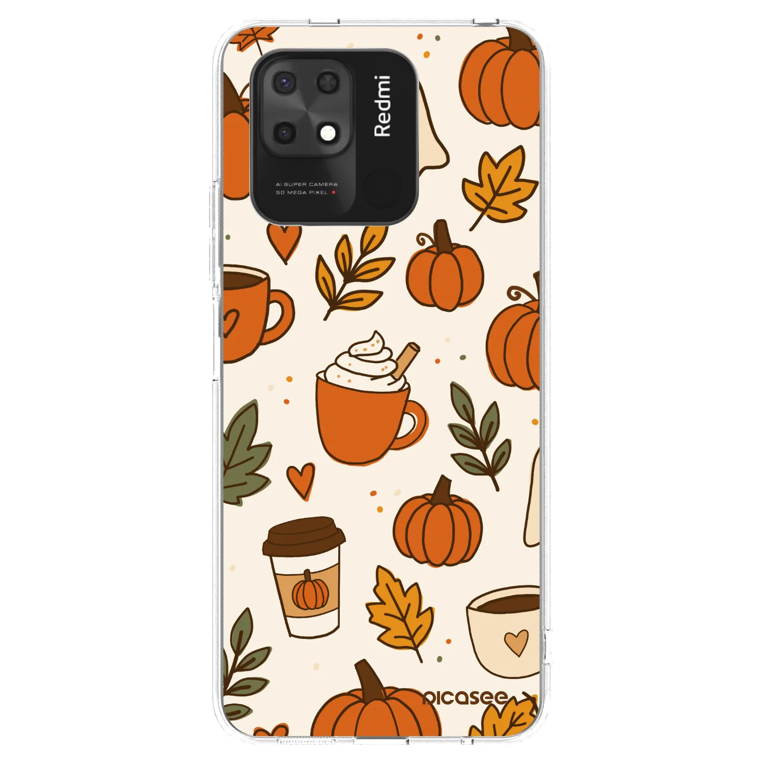 Picasee silikonowe przeźroczyste etui na Xiaomi Redmi 10C - Fall vibes