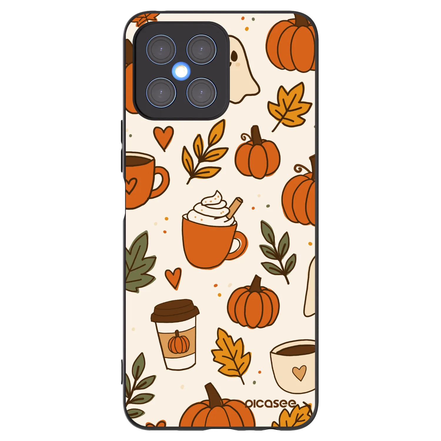 Picasee silikonowe czarne etui na Honor X8 4G - Fall vibes