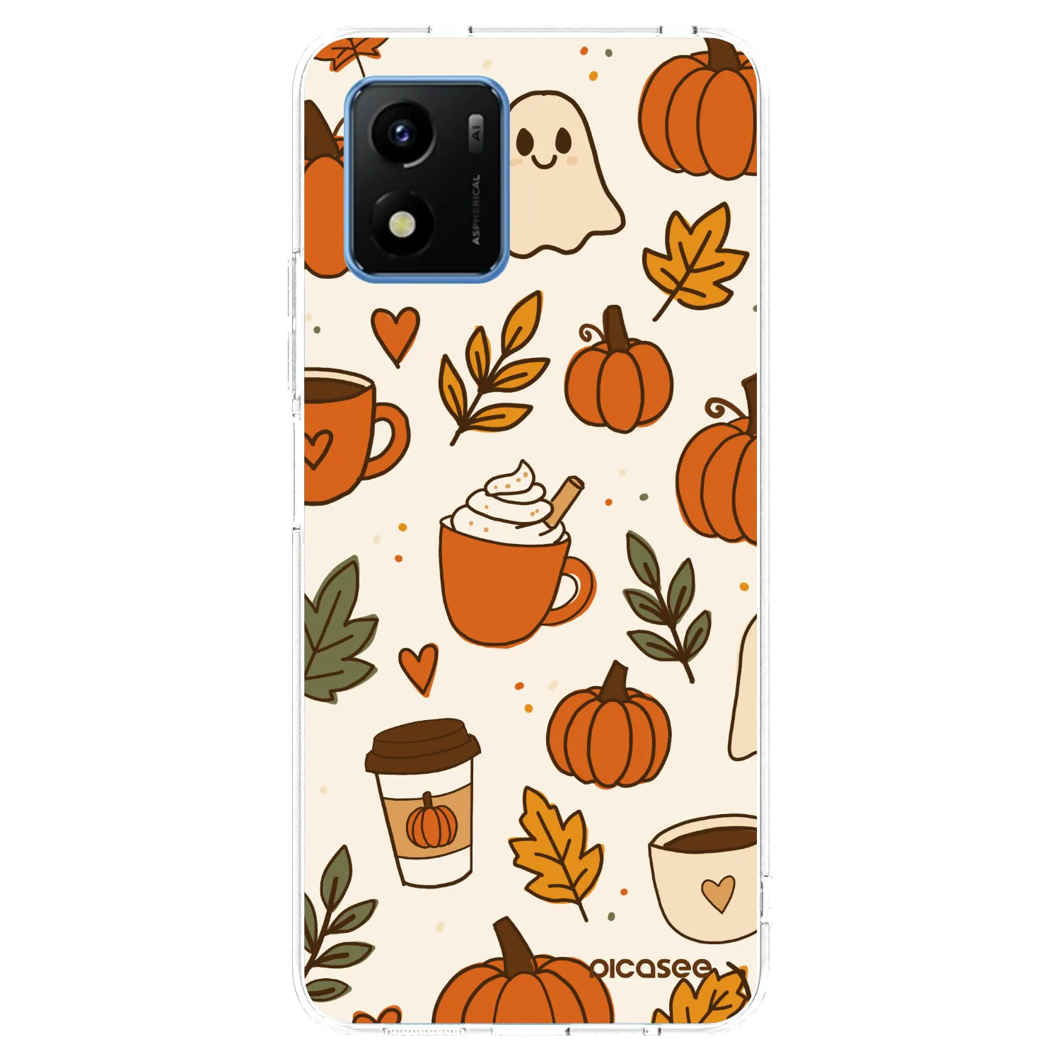 Picasee silikonowe przeźroczyste etui na Vivo Y01 - Fall vibes