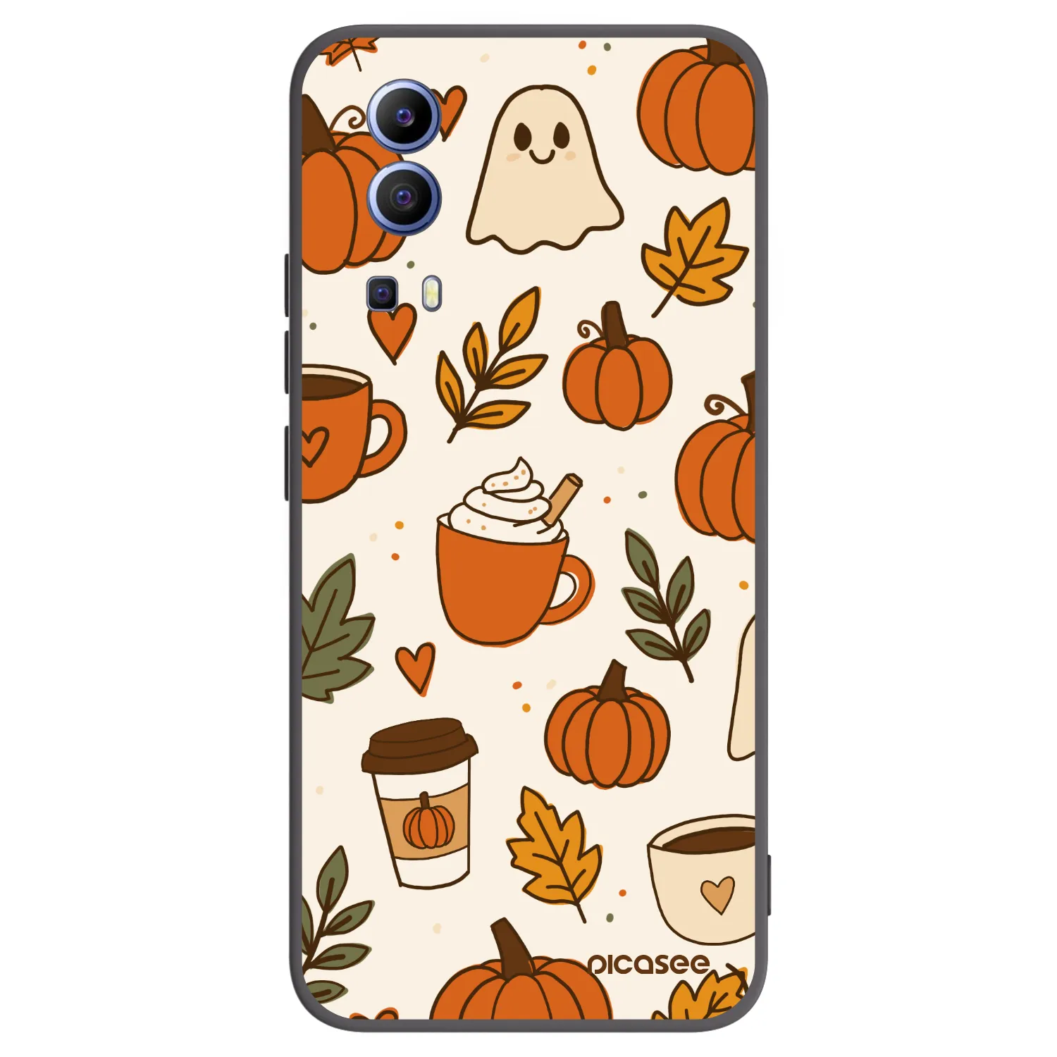 Picasee silikonowe czarne etui na Vivo Y52 5G - Fall vibes