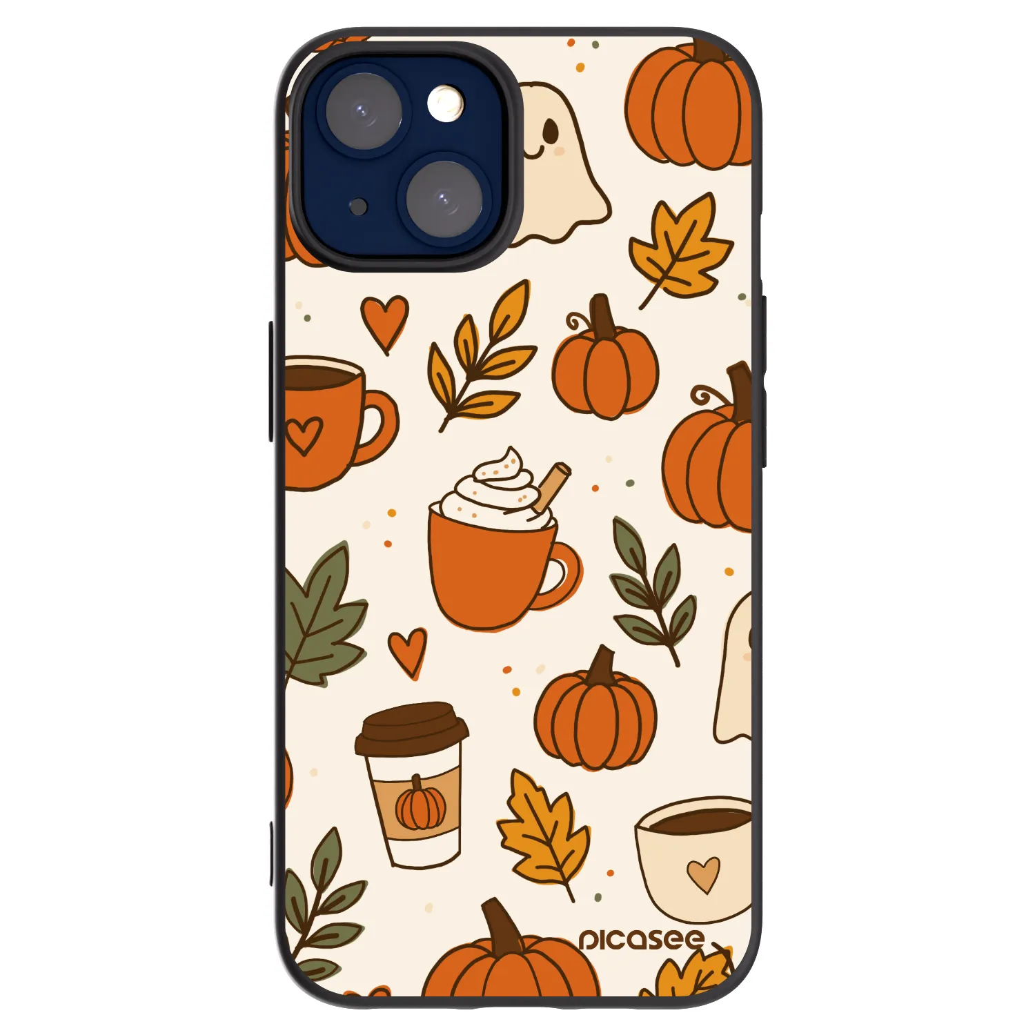 Picasee silikonowe czarne etui na Apple iPhone 14 - Fall vibes