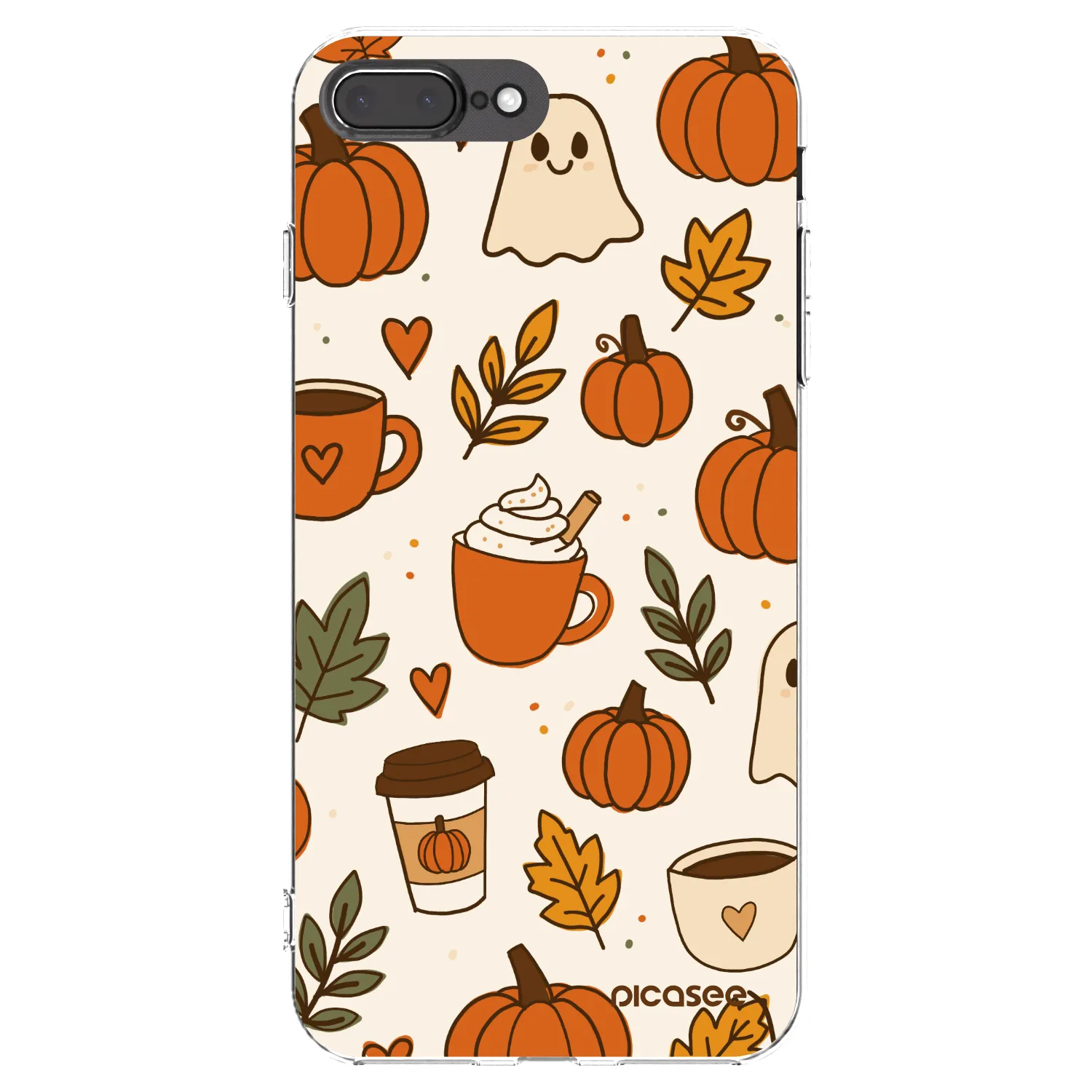 Picasee silikonowe przeźroczyste etui na Apple iPhone 8 Plus - Fall vibes