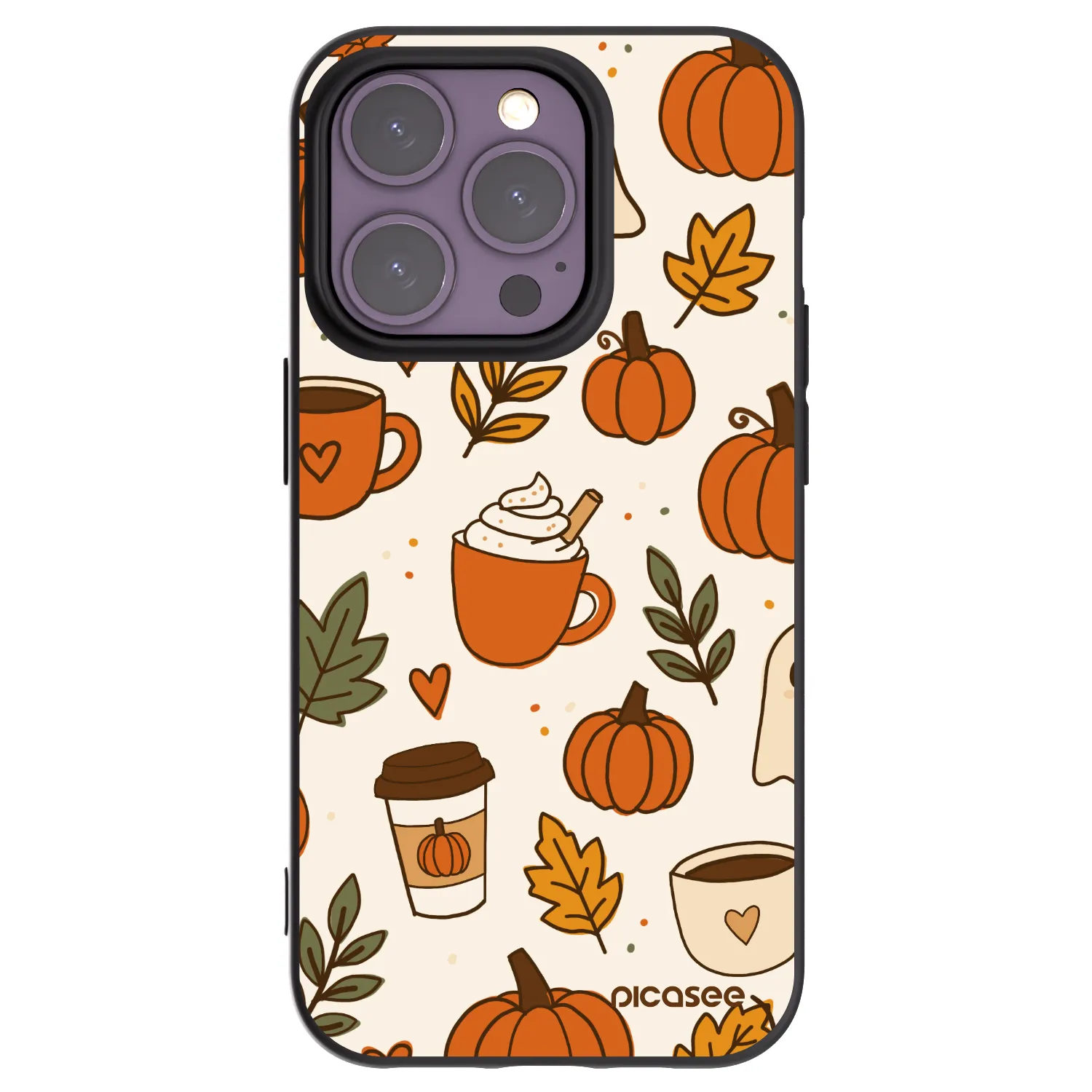 Picasee silikonowe czarne etui na Apple iPhone 14 Pro - Fall vibes