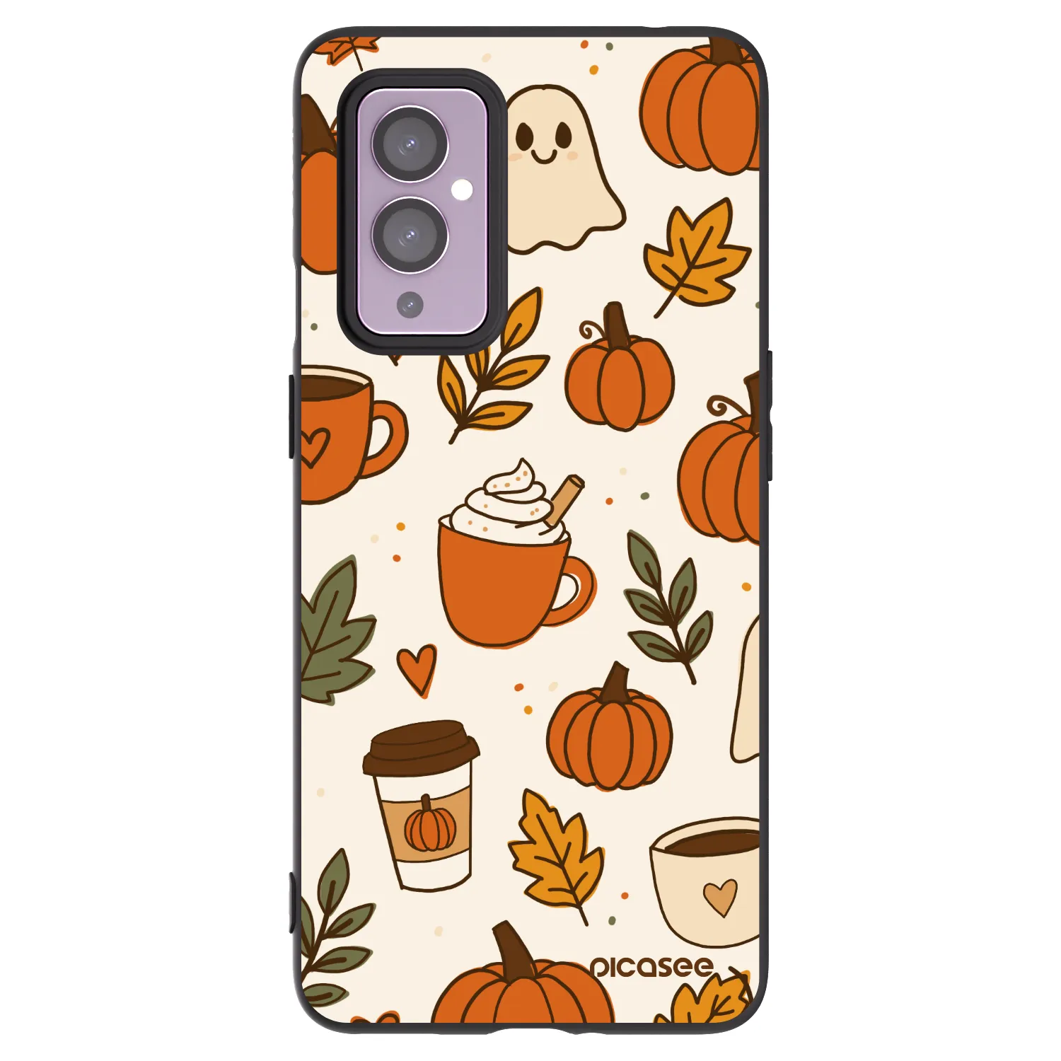 Picasee silikonowe czarne etui na OnePlus 9 - Fall vibes