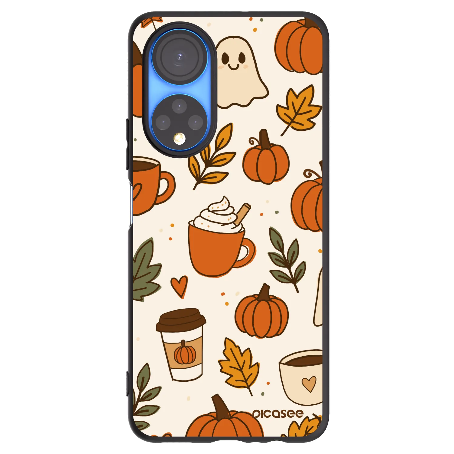 Picasee silikonowe czarne etui na Honor X7 - Fall vibes