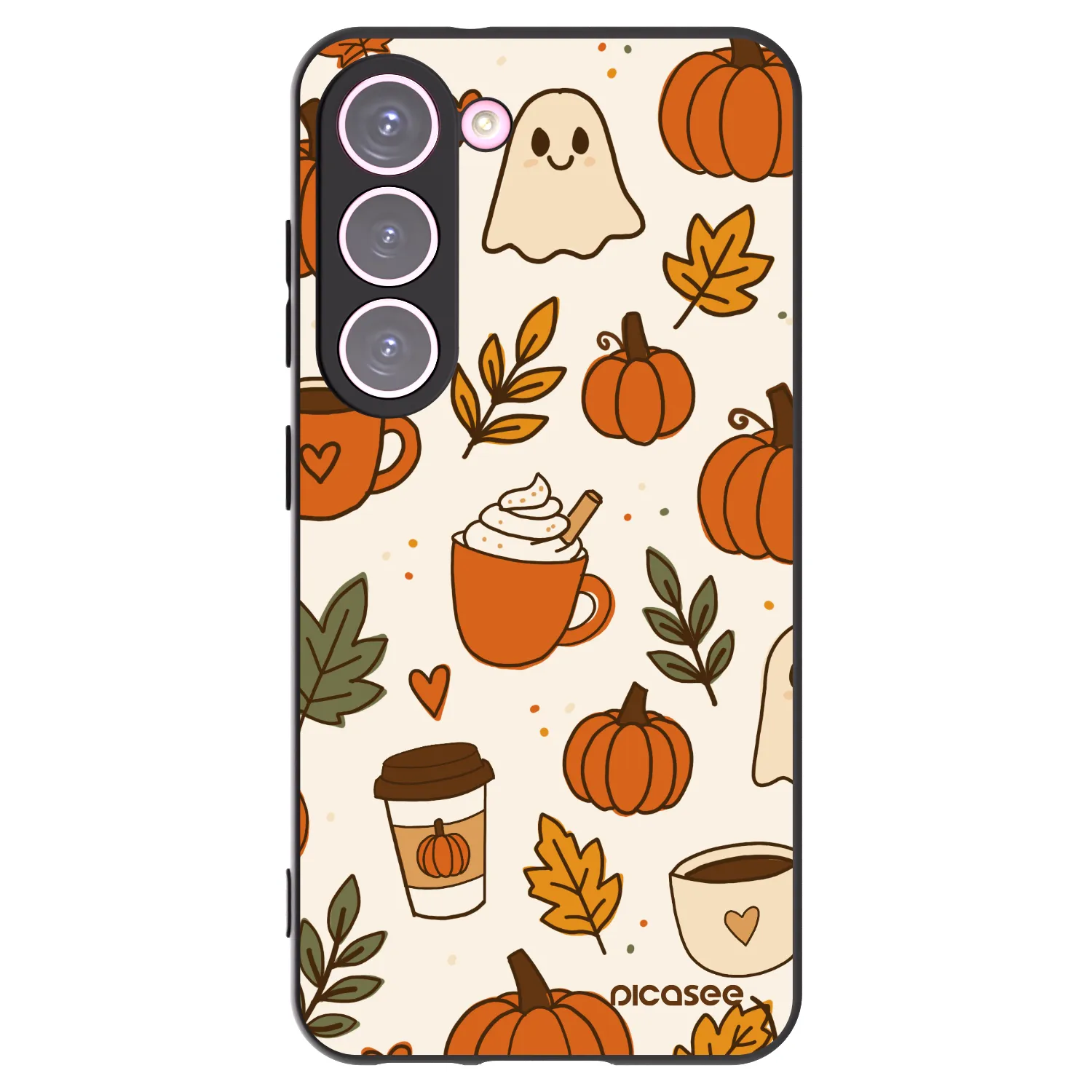 Picasee silikonowe czarne etui na Samsung Galaxy S23 5G - Fall vibes