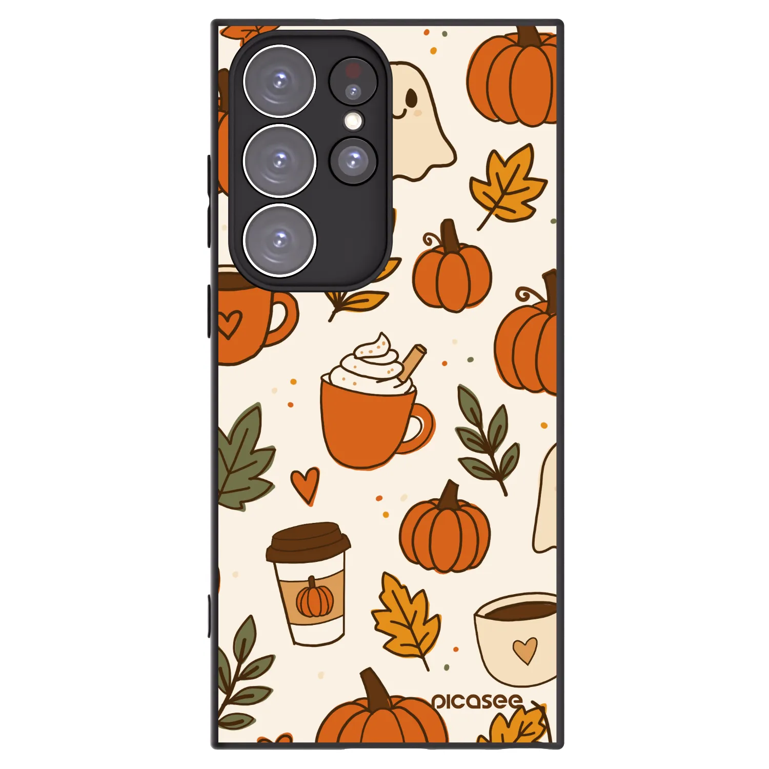 Picasee silikonowe czarne etui na Samsung Galaxy S23 Ultra 5G - Fall vibes