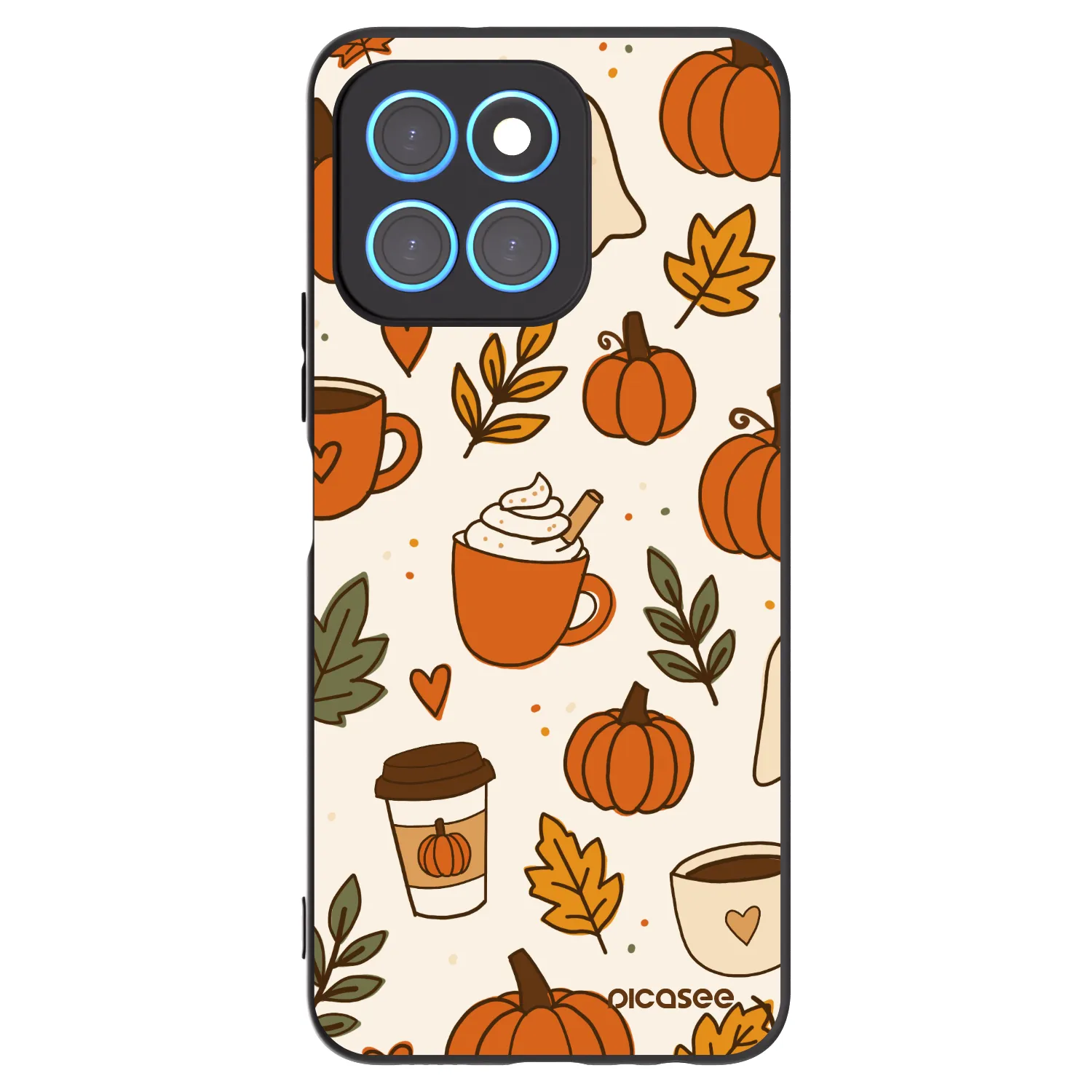 Picasee silikonowe czarne etui na Honor X6 - Fall vibes