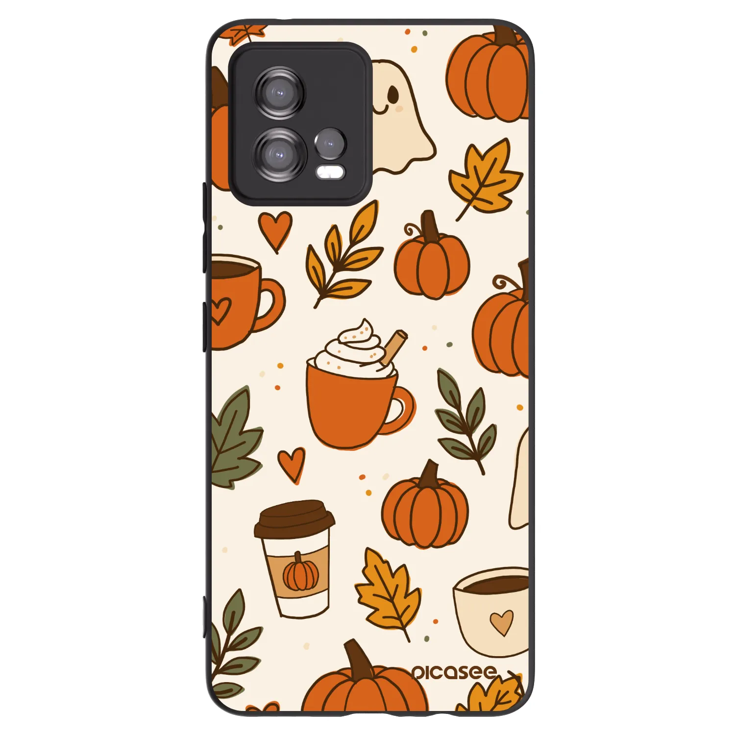 Picasee silikonowe czarne etui na Motorola Moto G72 - Fall vibes