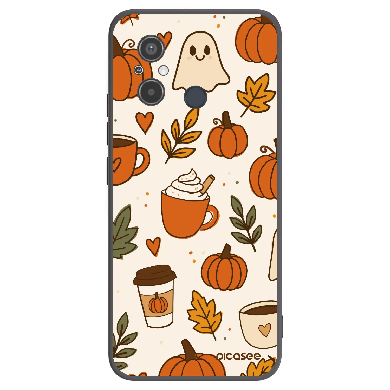 Picasee silikonowe czarne etui na Xiaomi Redmi 12C - Fall vibes