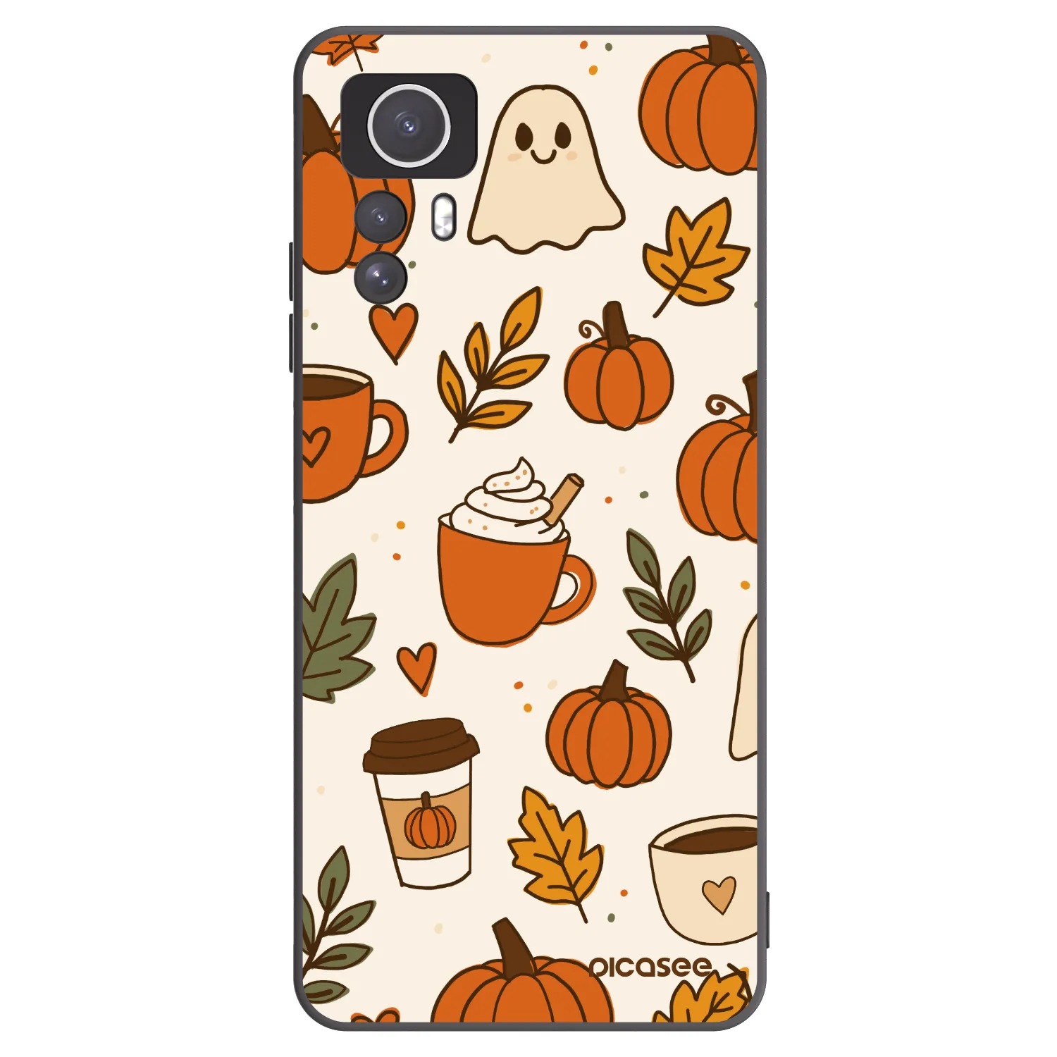 Picasee silikonowe czarne etui na Xiaomi Redmi Note 12S - Fall vibes