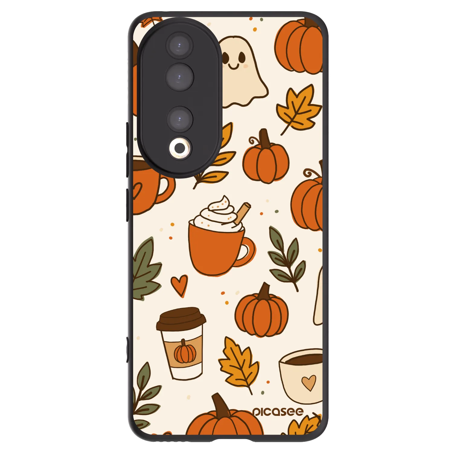 Picasee silikonowe czarne etui na Honor 90 5G - Fall vibes