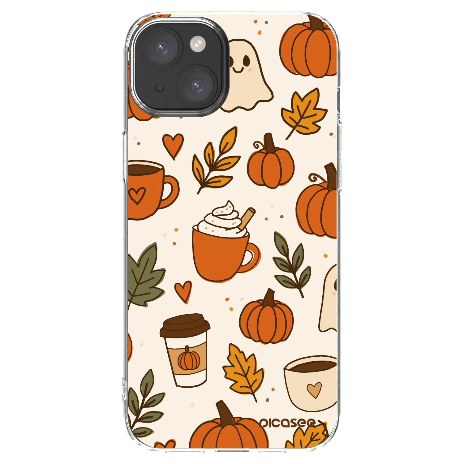 Picasee silikonowe przeźroczyste etui na Apple iPhone 15 Plus - Fall vibes