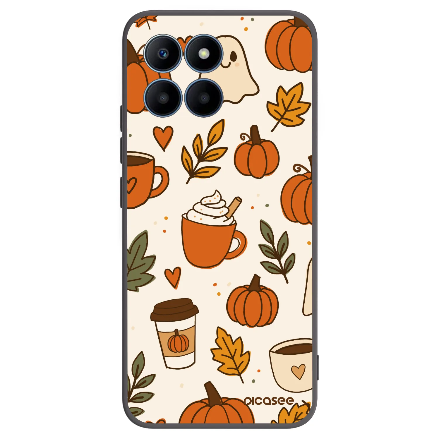 Picasee silikonowe czarne etui na Honor 70 Lite - Fall vibes