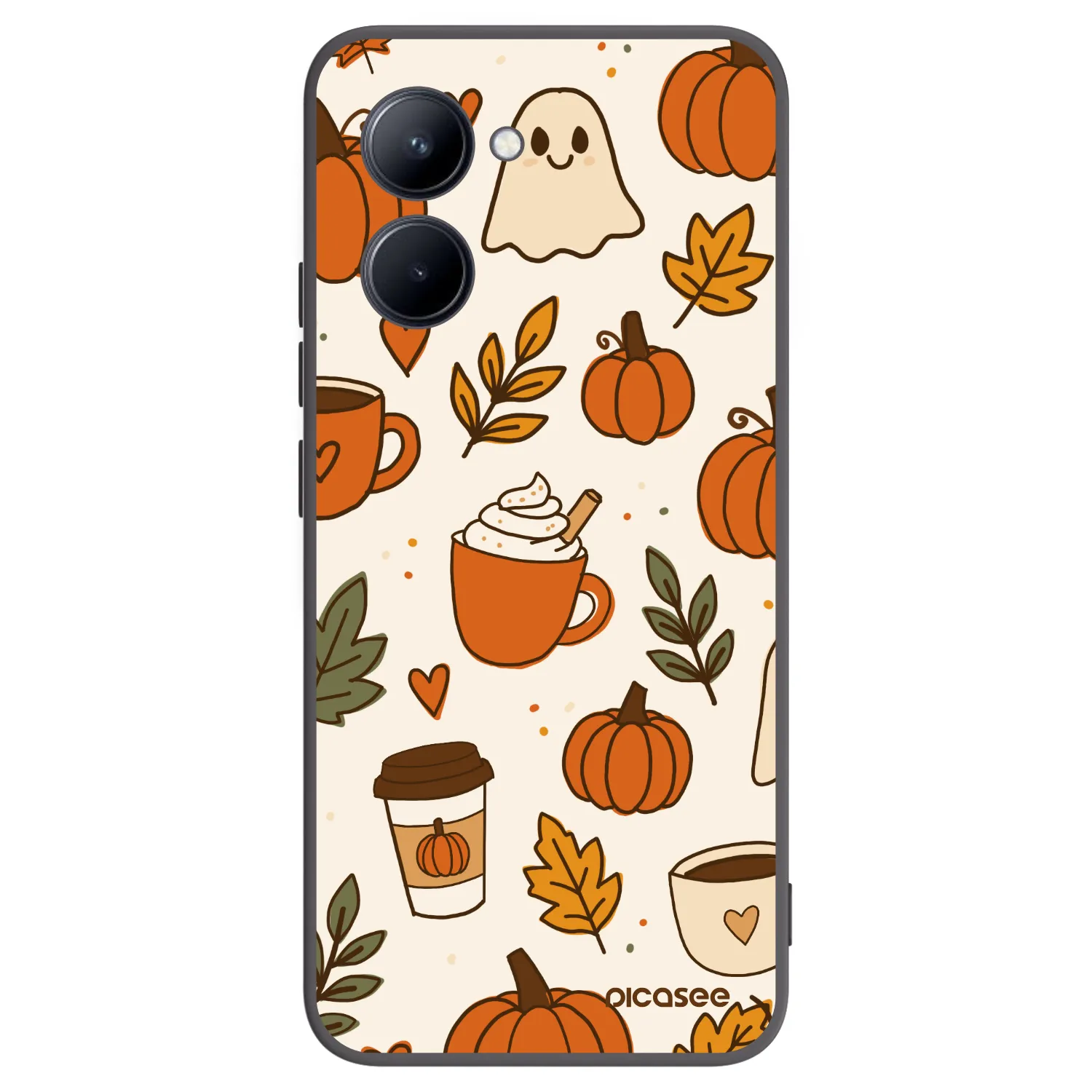 Picasee silikonowe czarne etui na Realme C33 (2023) - Fall vibes