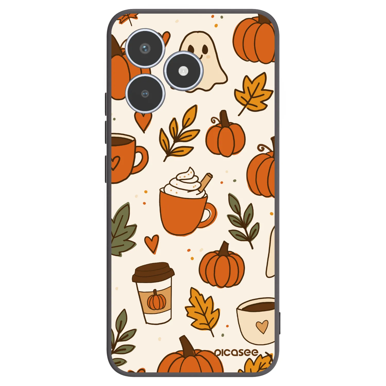 Picasee silikonowe czarne etui na Realme C53 - Fall vibes