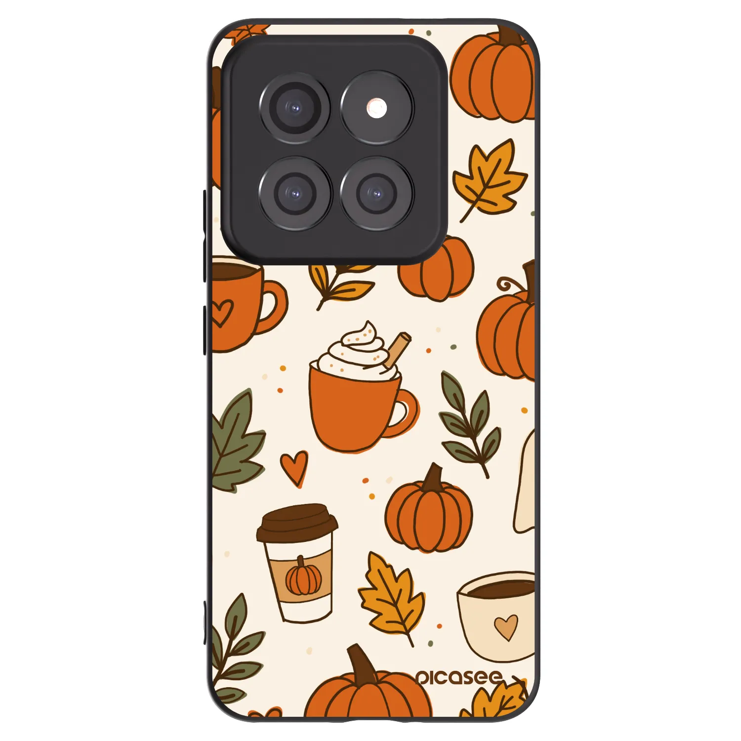 Picasee silikonowe czarne etui na Xiaomi 14 Pro - Fall vibes