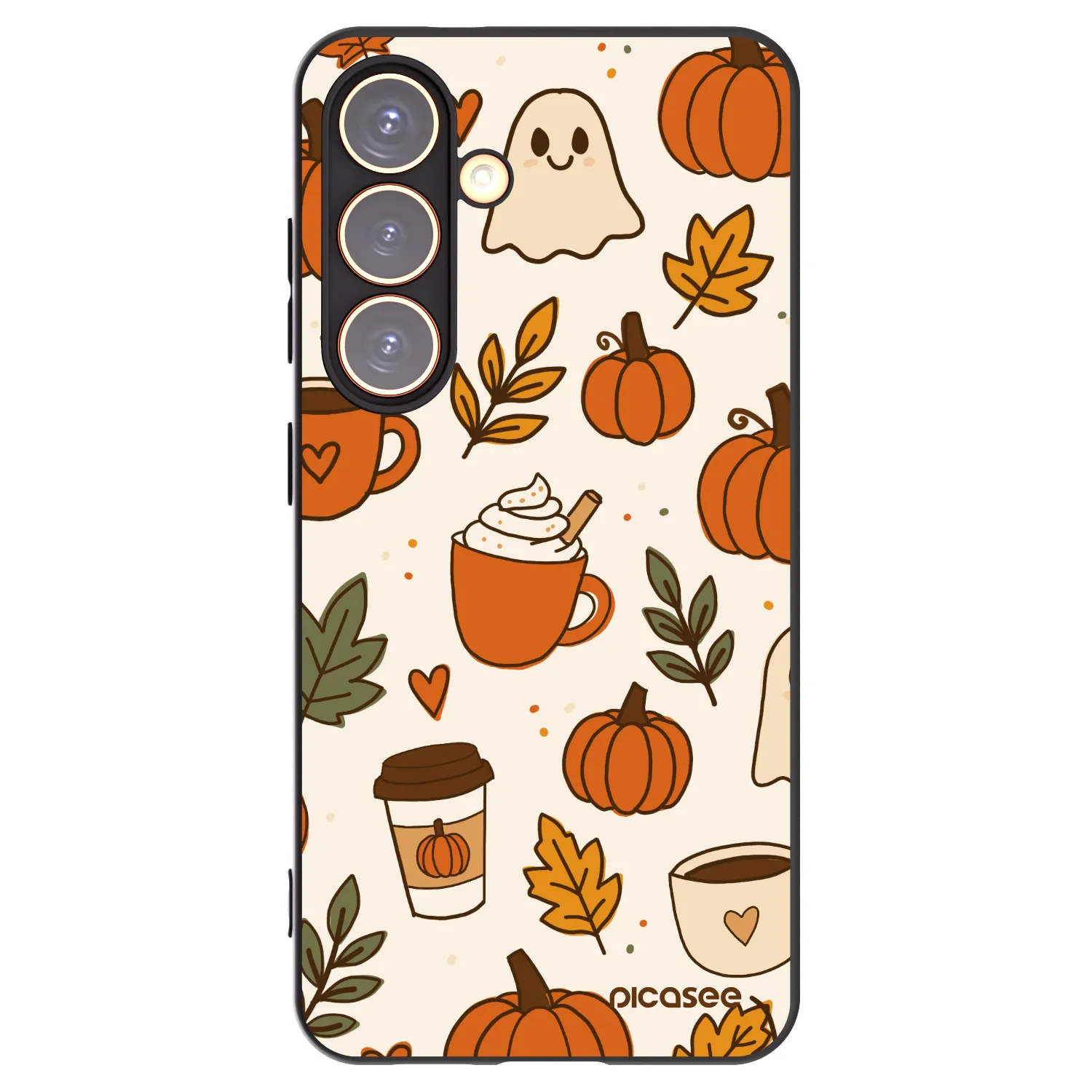 Picasee silikonowe czarne etui na Samsung Galaxy S24 S921B 5G - Fall vibes