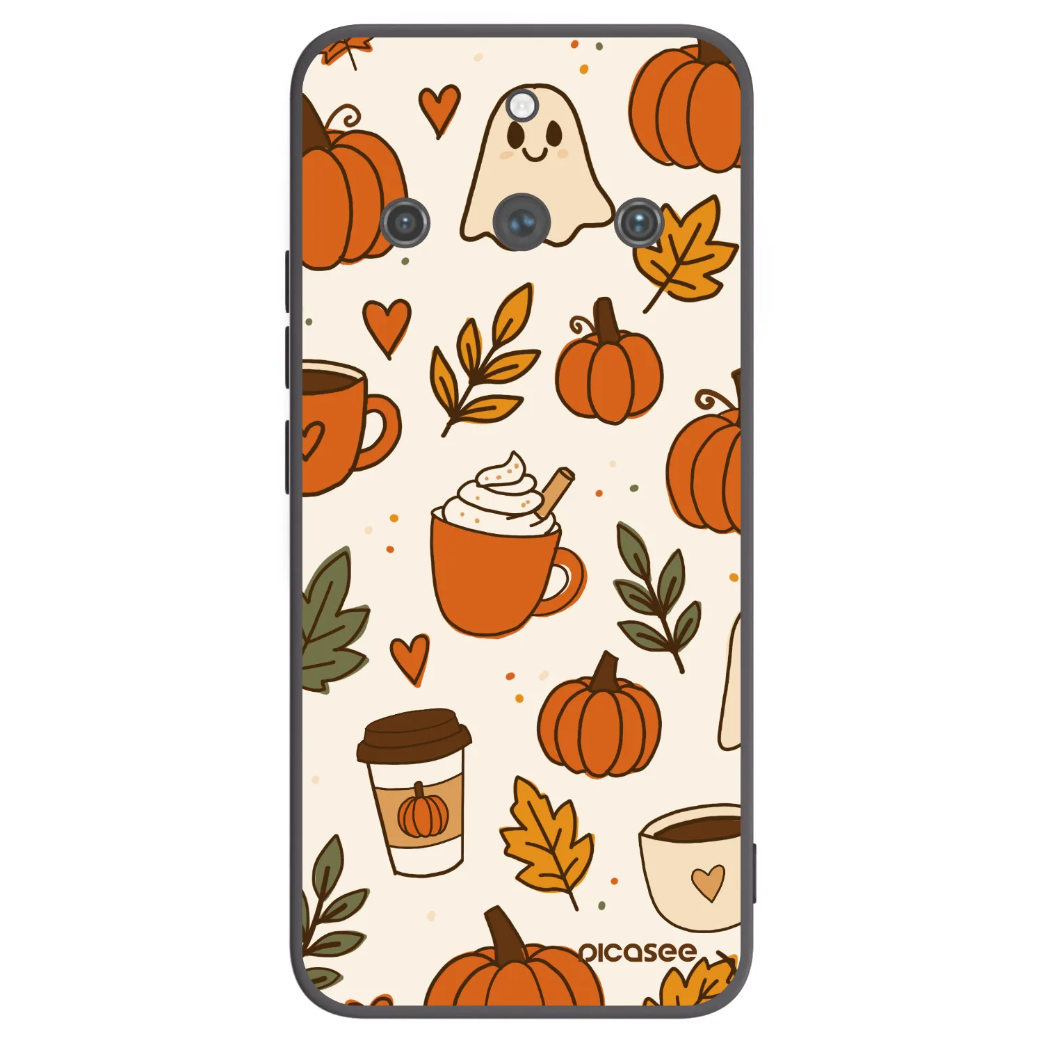Picasee silikonowe czarne etui na Realme 11 Pro+ - Fall vibes