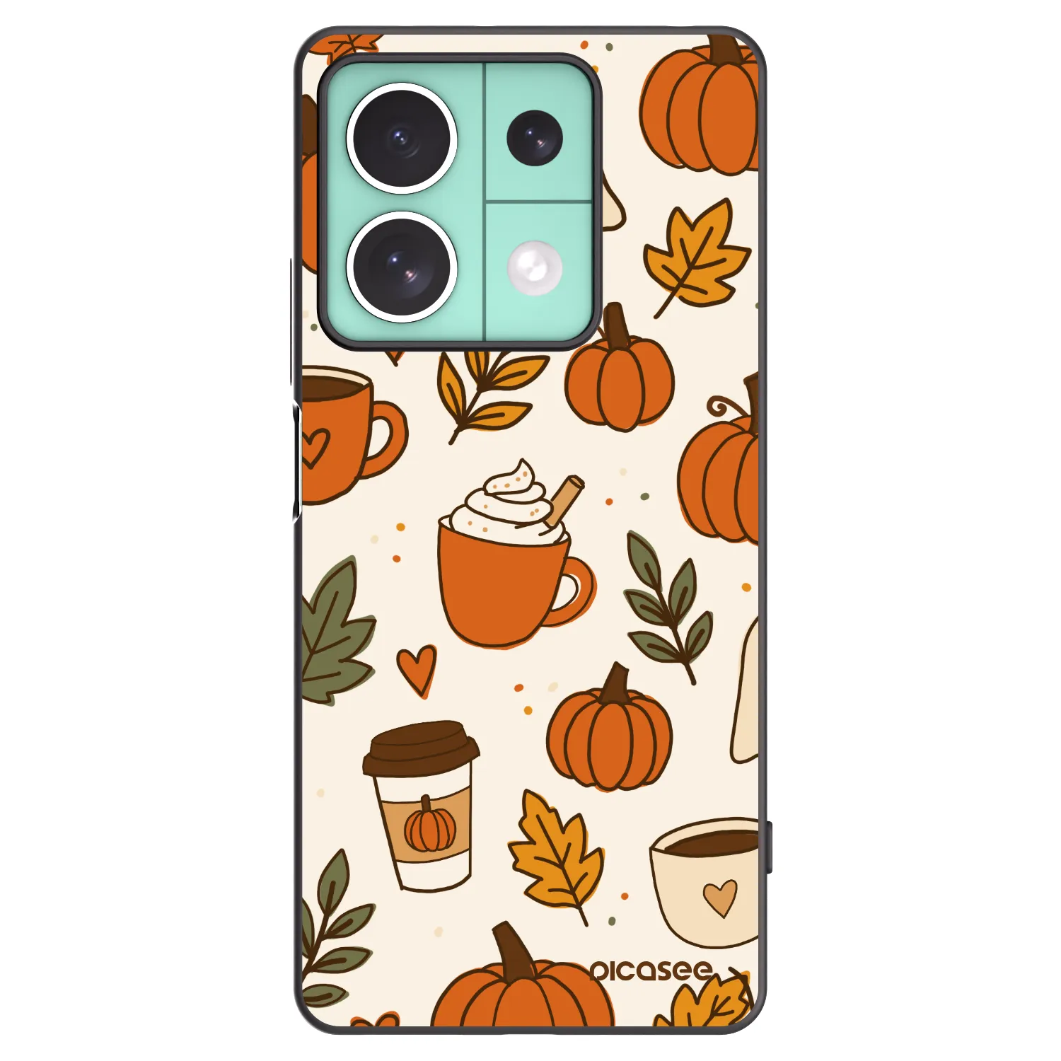 Picasee silikonowe czarne etui na Xiaomi Redmi Note 13 5G - Fall vibes
