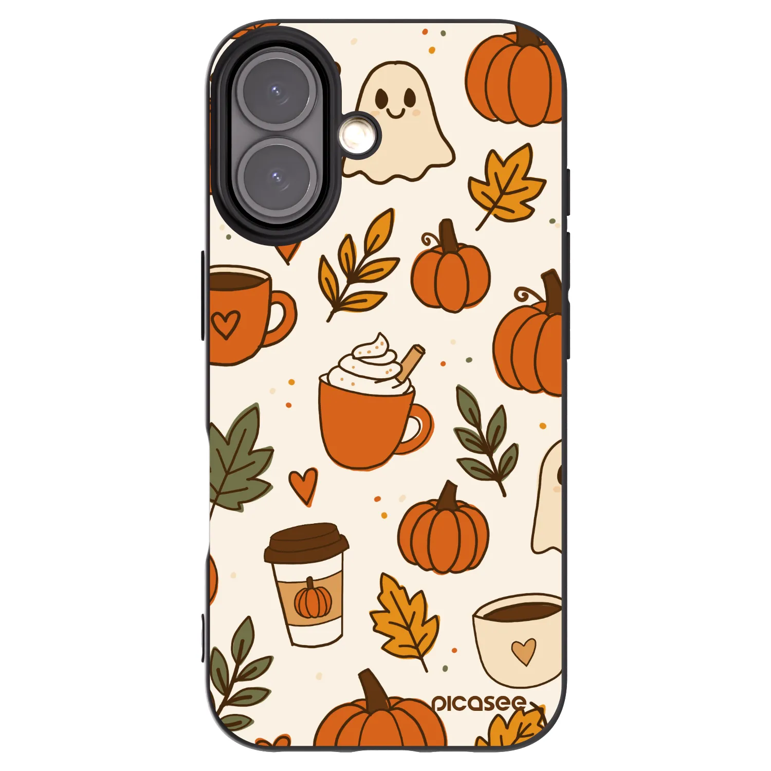 Picasee silikonowe czarne etui na Apple iPhone 16 - Fall vibes