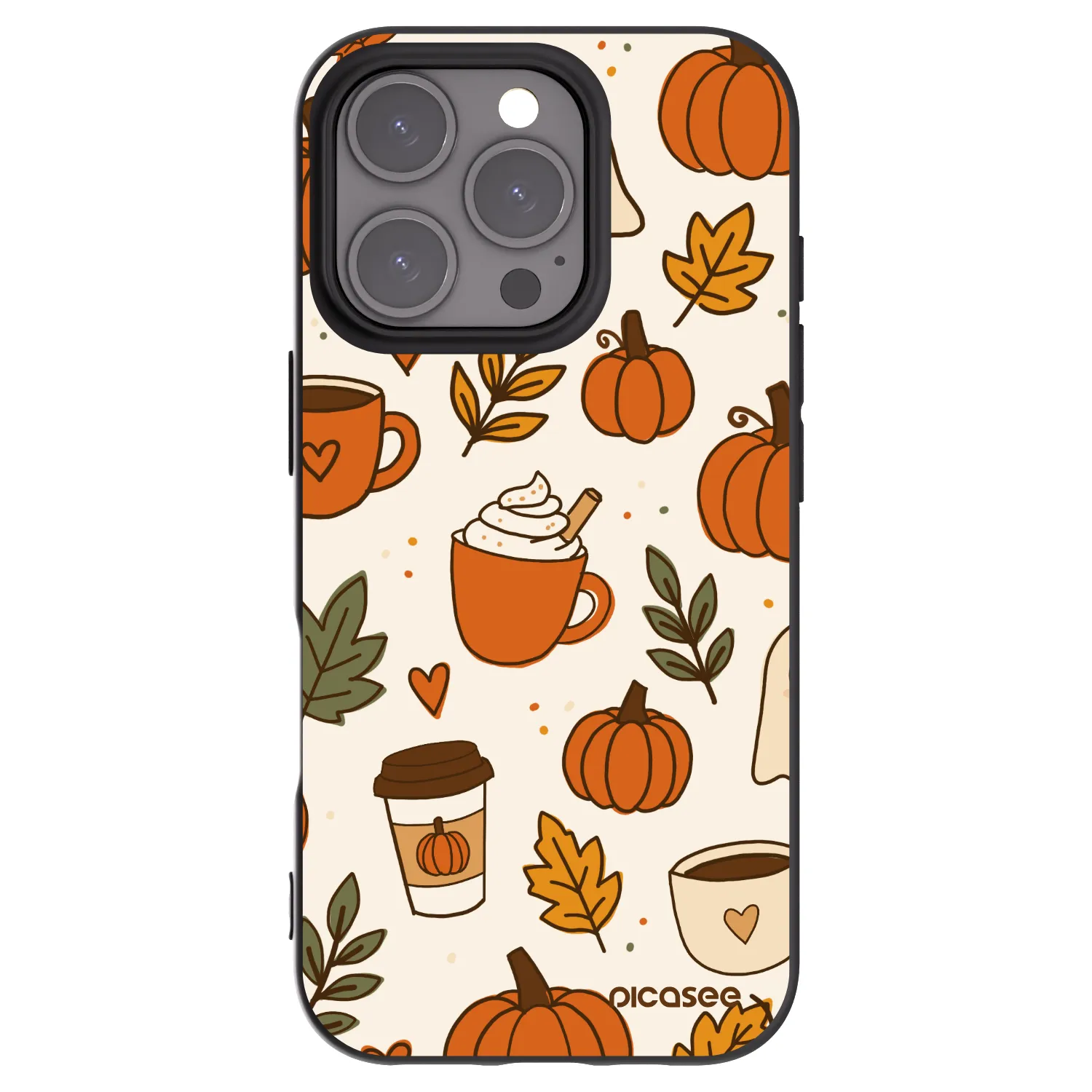 Picasee silikonowe czarne etui na Apple iPhone 16 Pro - Fall vibes