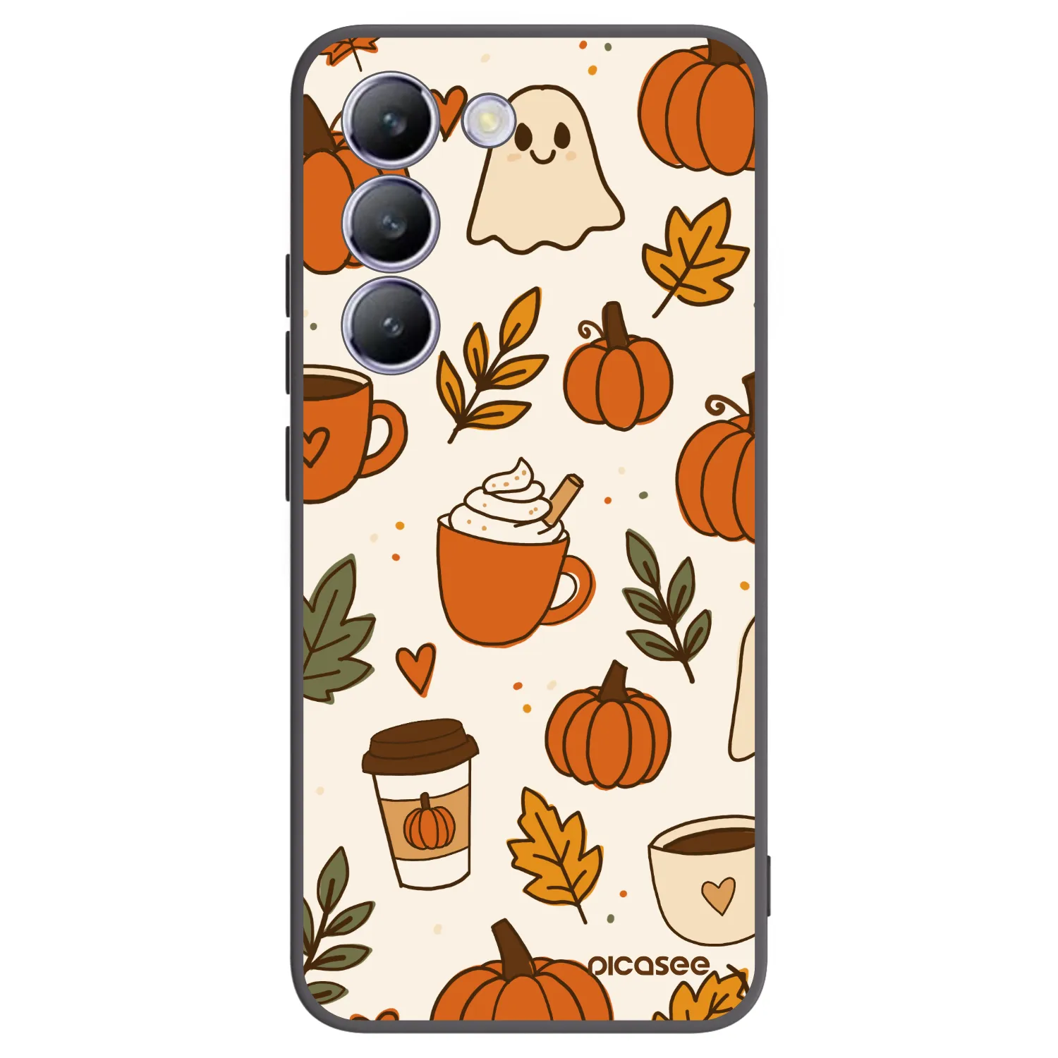 Picasee silikonowe czarne etui na Vivo V40 SE 5G - Fall vibes