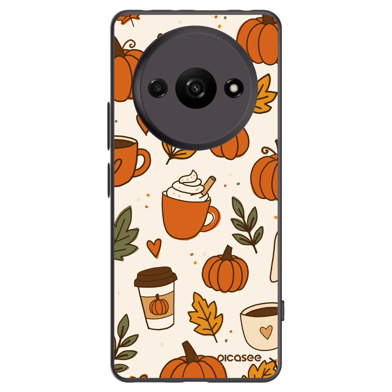 Picasee silikonowe czarne etui na Xiaomi Redmi A3 - Fall vibes