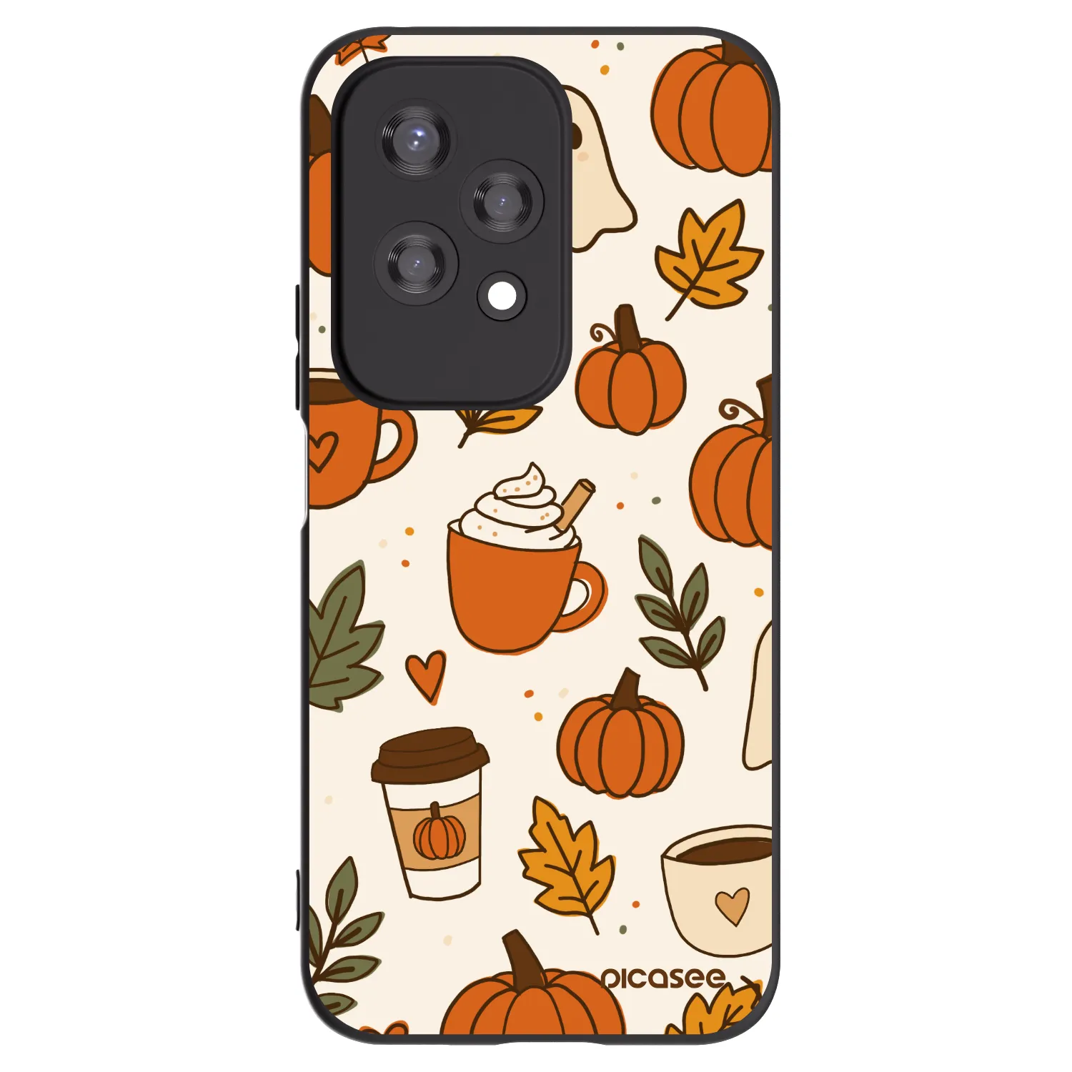 Picasee silikonowe czarne etui na Honor 200 Lite - Fall vibes