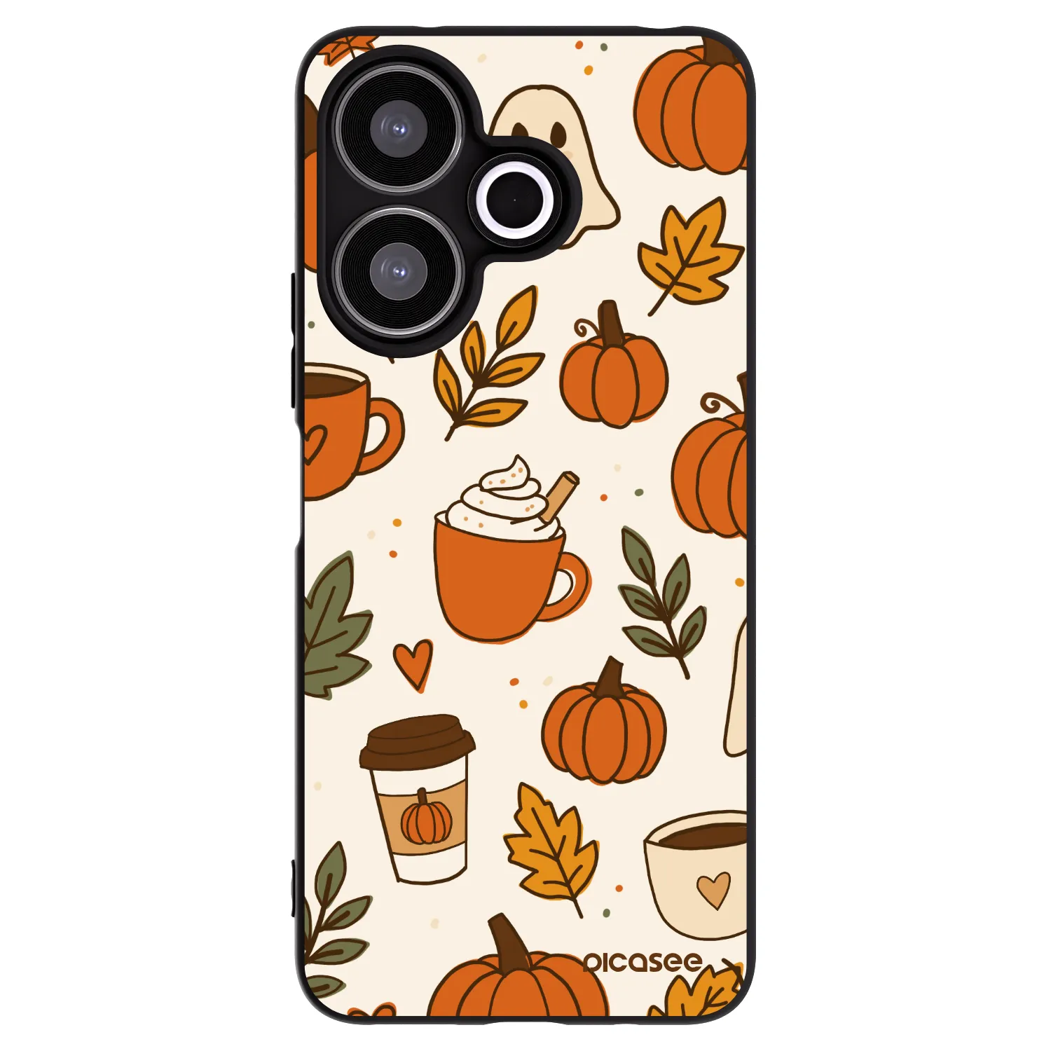Picasee silikonowe czarne etui na Xiaomi Redmi 13 4G - Fall vibes