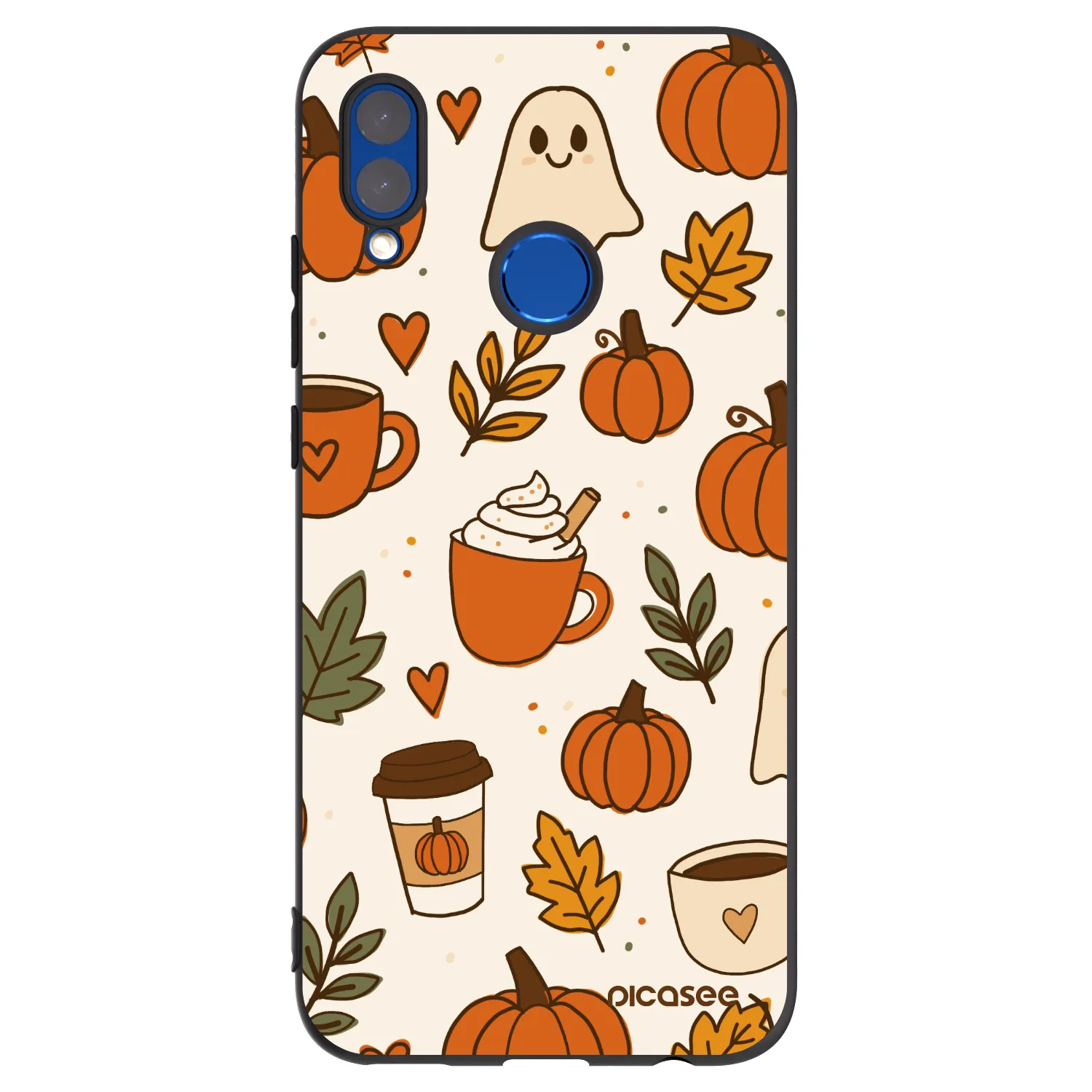 Picasee silikonowe czarne etui na Honor 10 Lite - Fall vibes