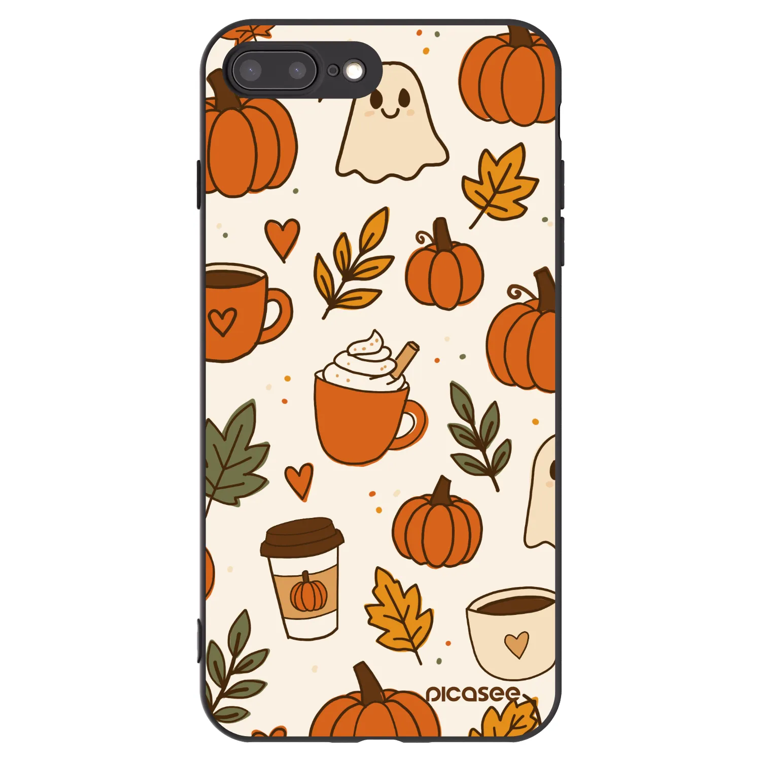 Picasee silikonowe czarne etui na Apple iPhone 8 Plus - Fall vibes