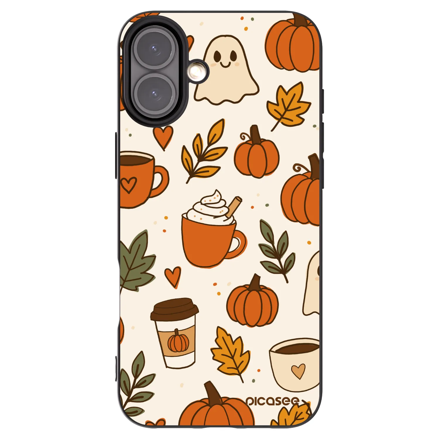 Picasee silikonowe czarne etui na Apple iPhone 16 Plus - Fall vibes