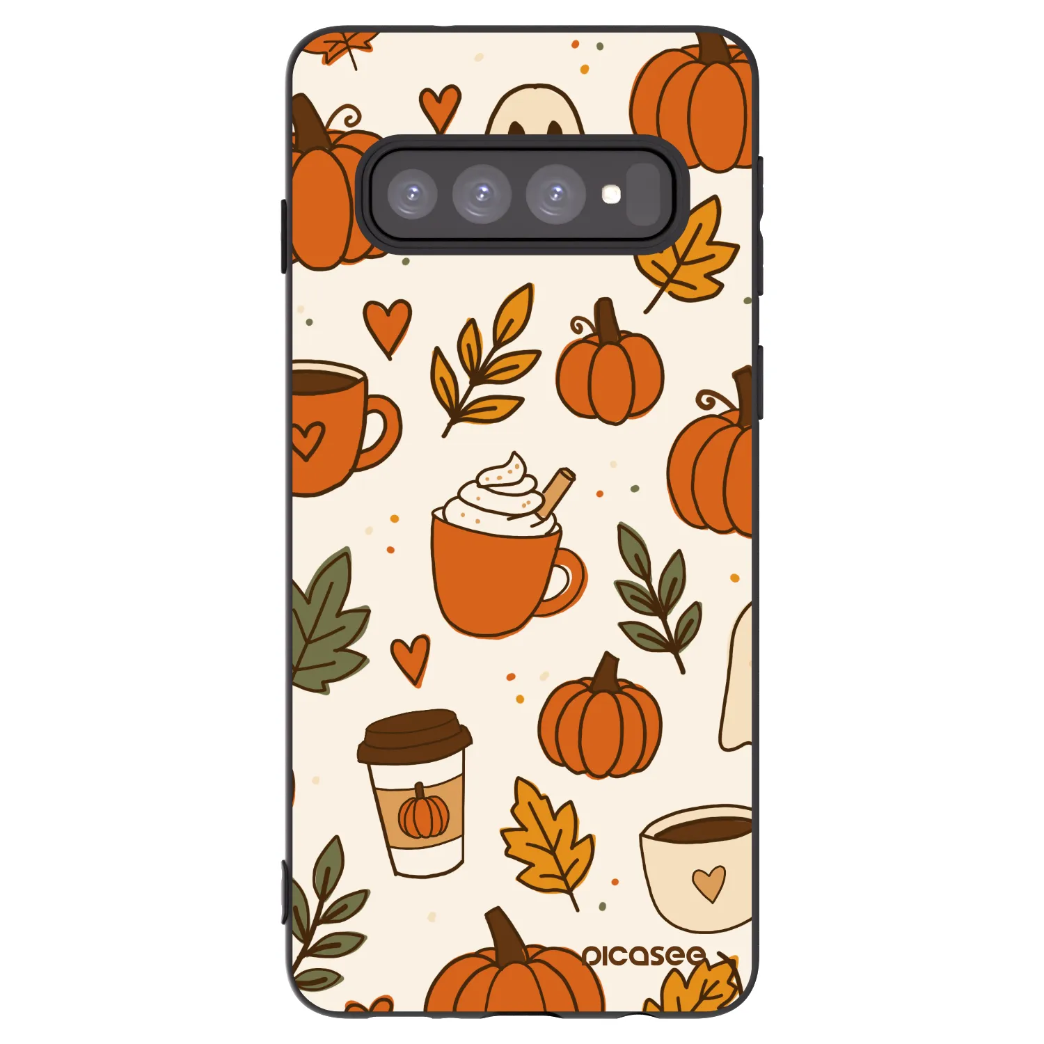 Picasee silikonowe czarne etui na Samsung Galaxy S10 G973 - Fall vibes