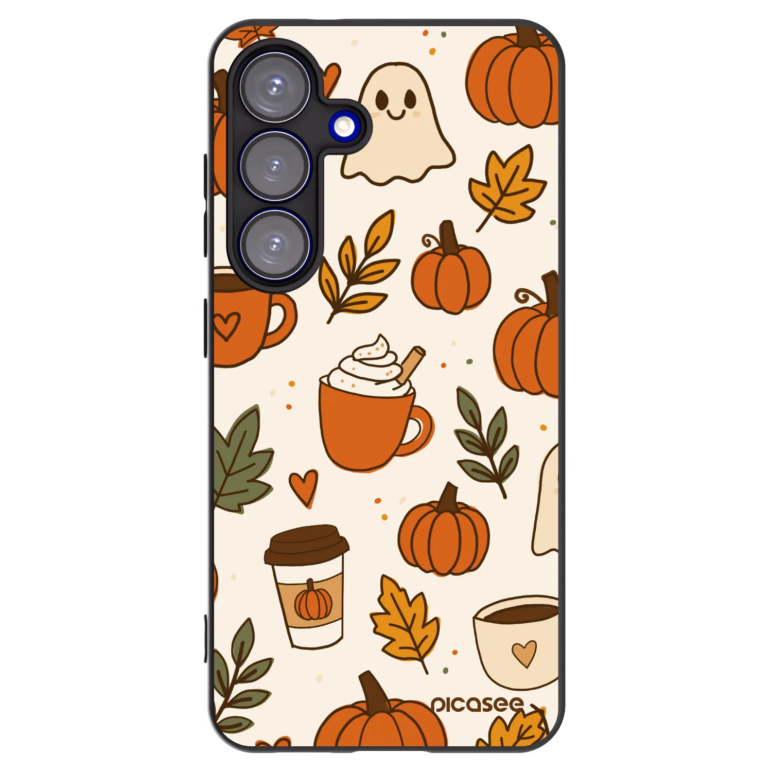 Picasee silikonowe czarne etui na Samsung Galaxy S25 5G - Fall vibes