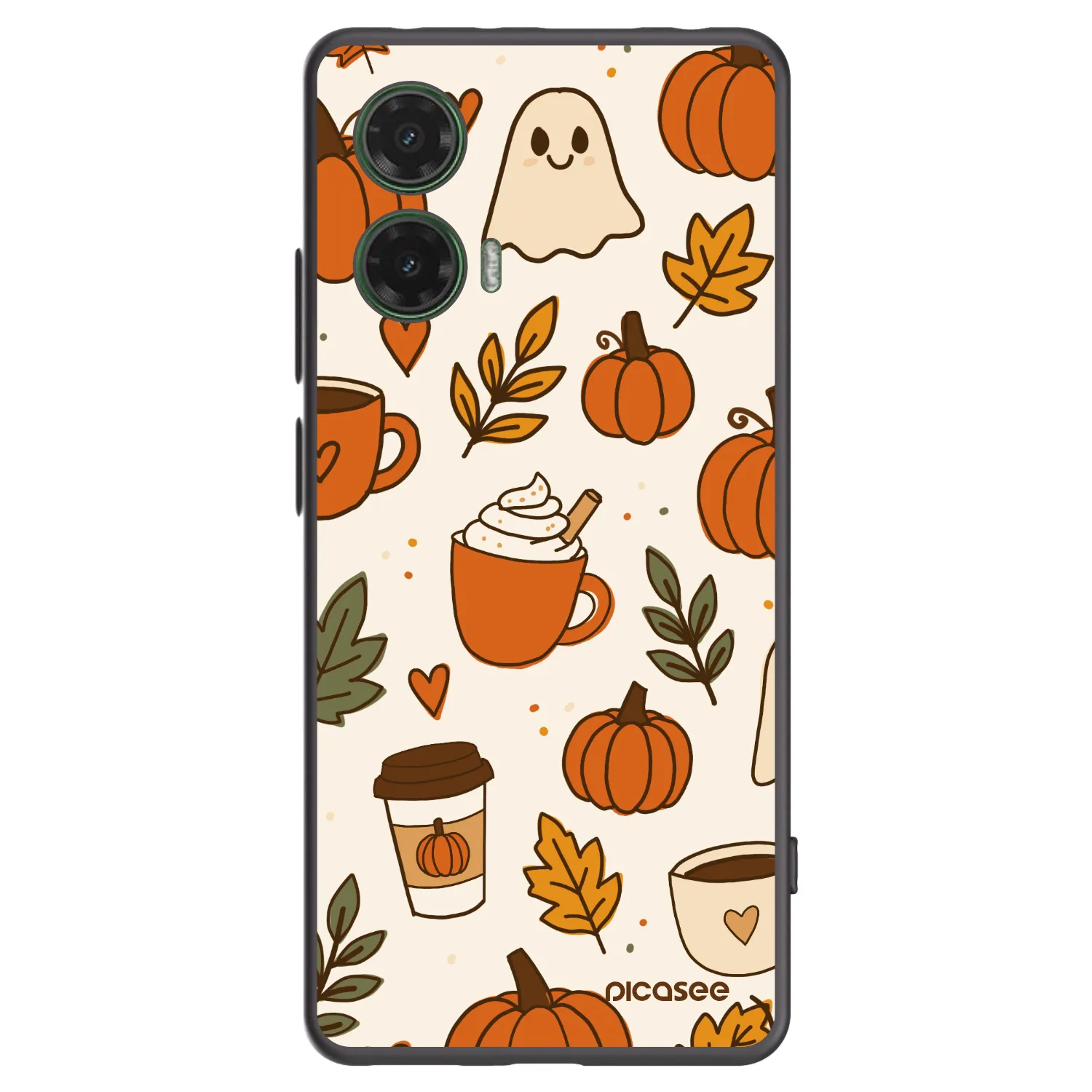 Picasee silikonowe czarne etui na Motorola Moto G35 5G - Fall vibes