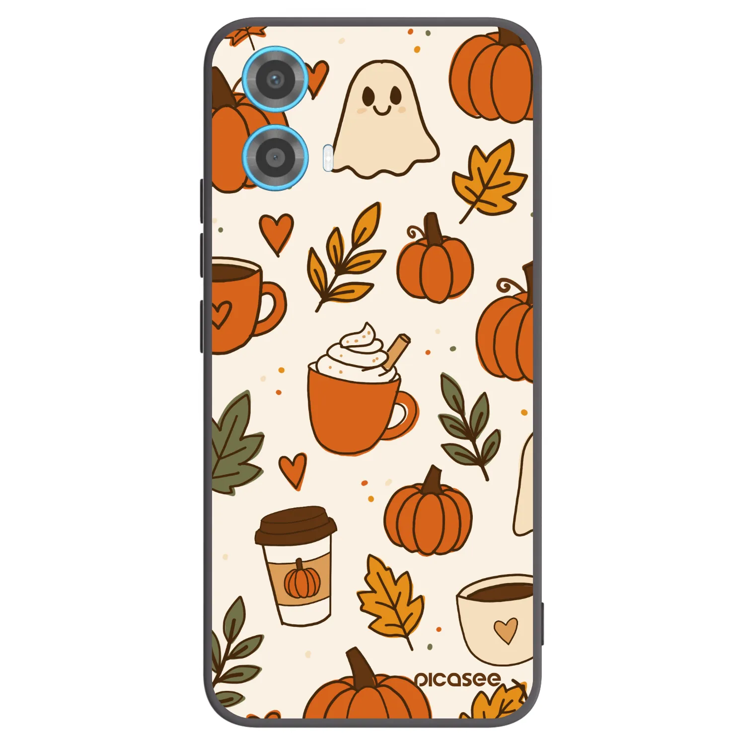 Picasee silikonowe czarne etui na Motorola Moto G34 5G - Fall vibes