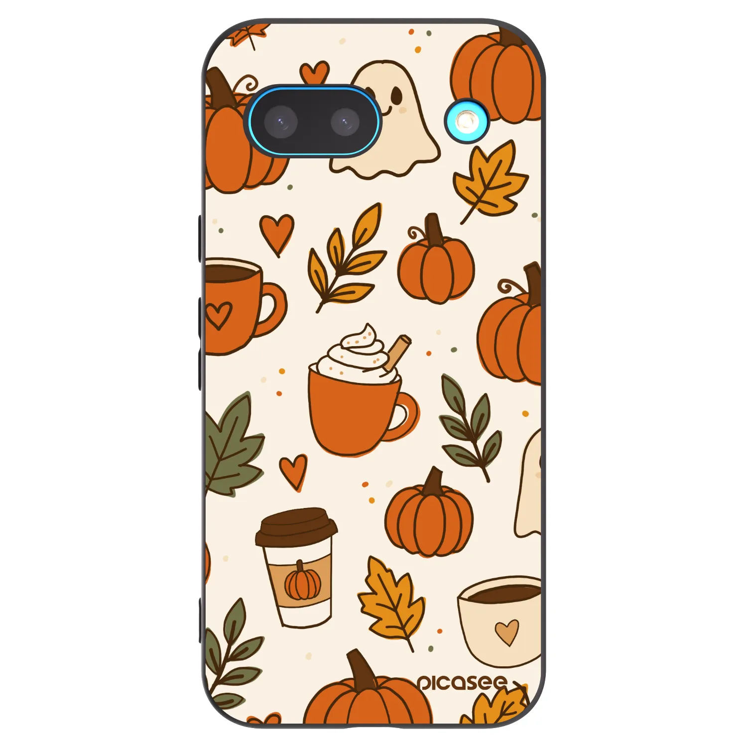 Picasee silikonowe czarne etui na Google Pixel 8a - Fall vibes