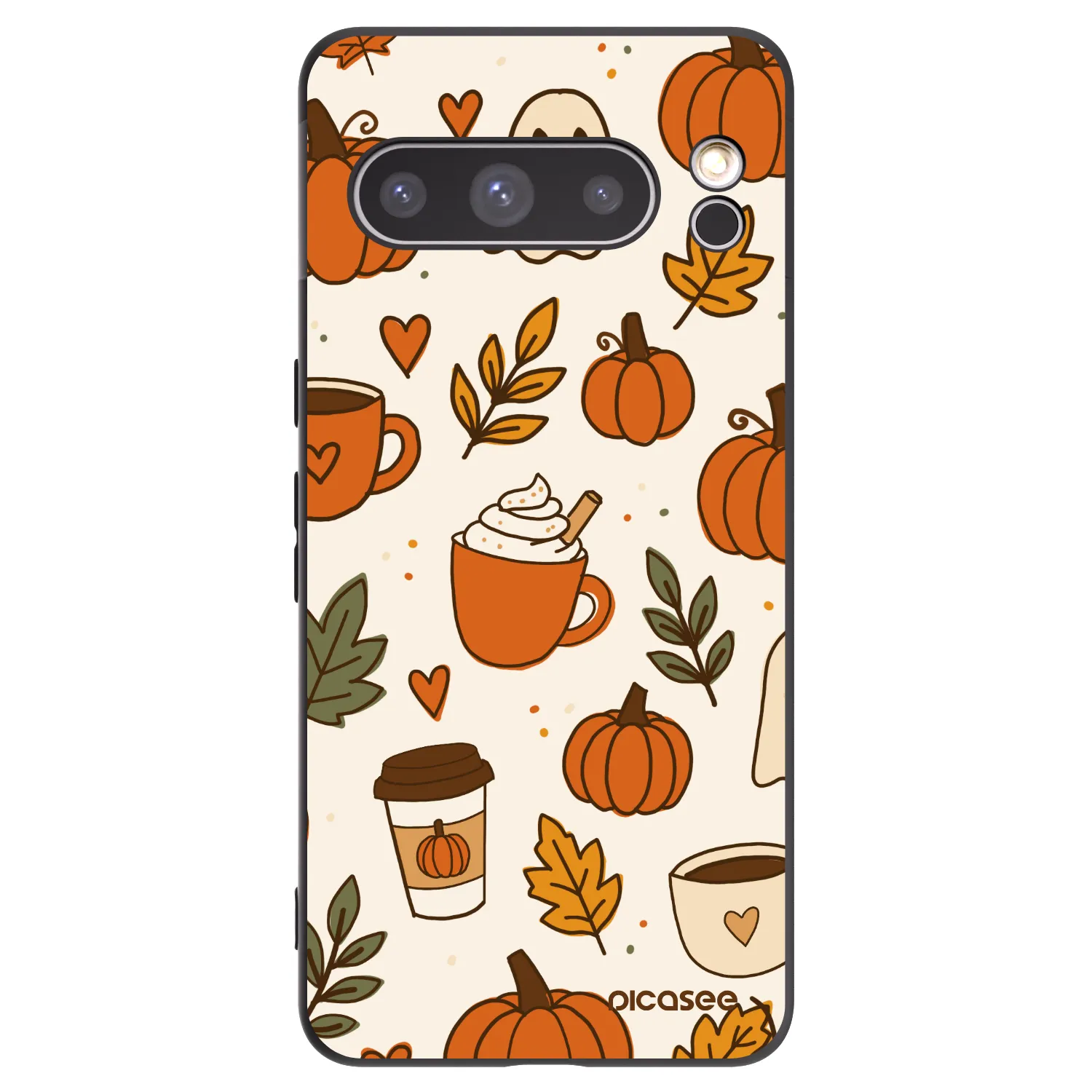 Picasee silikonowe czarne etui na Google Pixel 8 Pro - Fall vibes