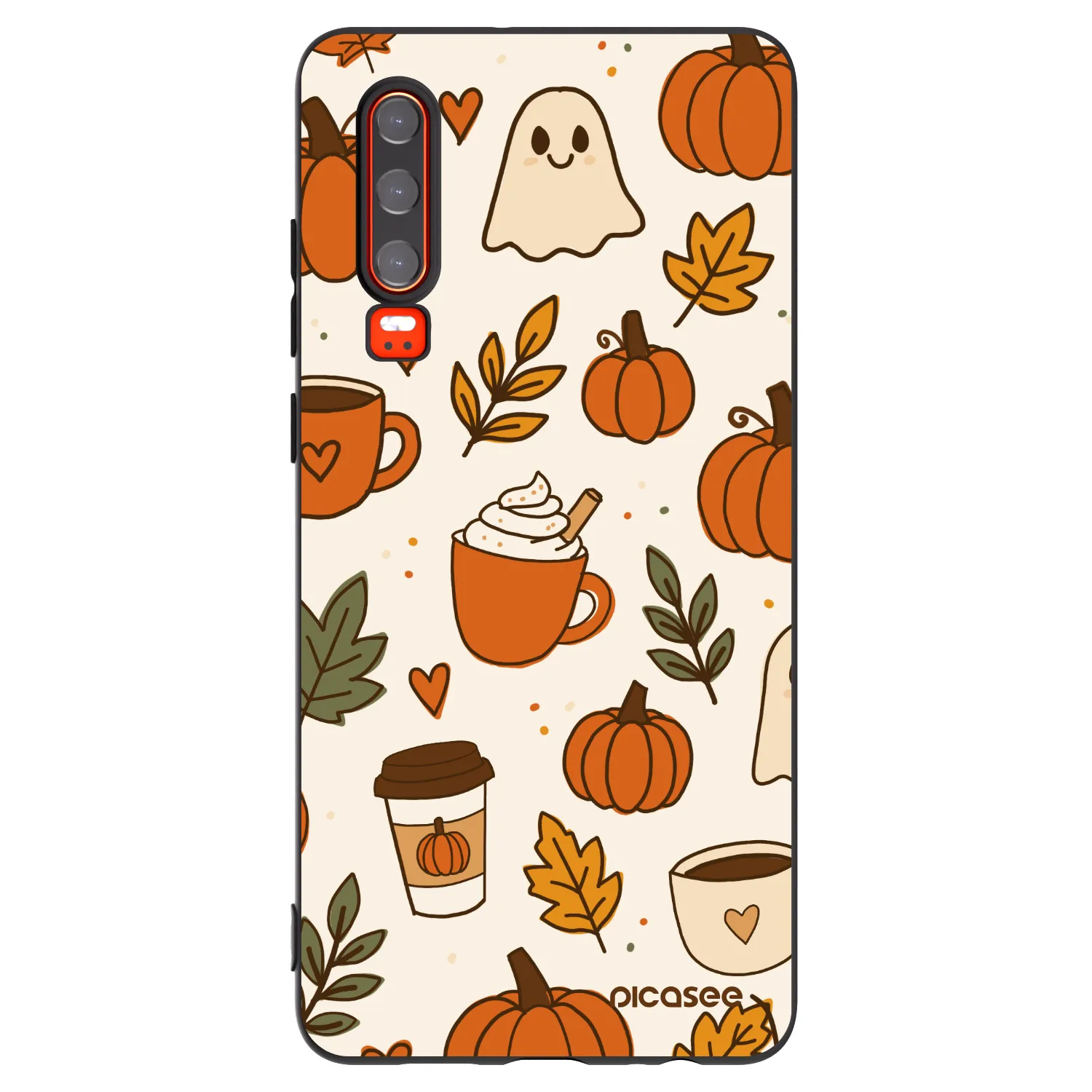 Picasee silikonowe czarne etui na Huawei P30 - Fall vibes