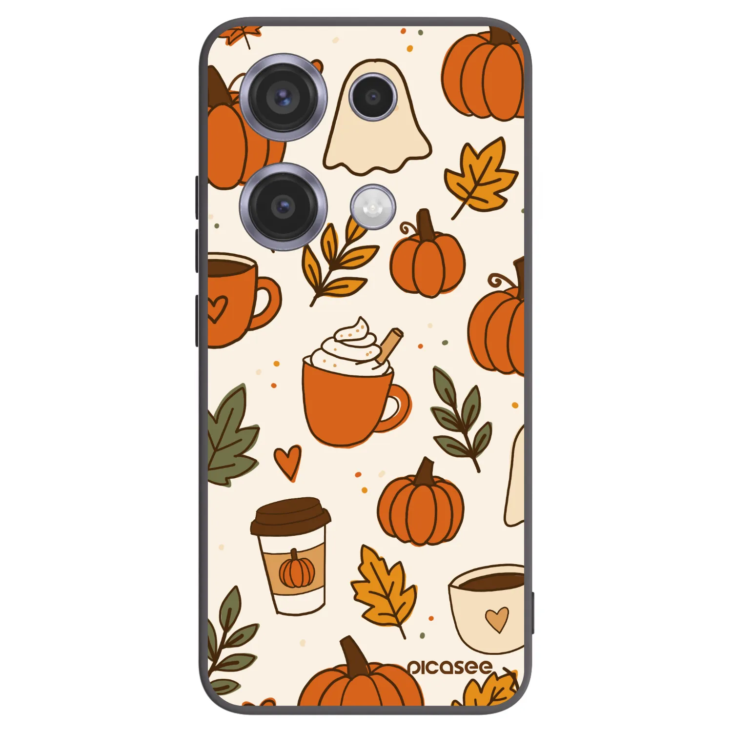 Picasee silikonowe czarne etui na Xiaomi Redmi Note 14S - Fall vibes