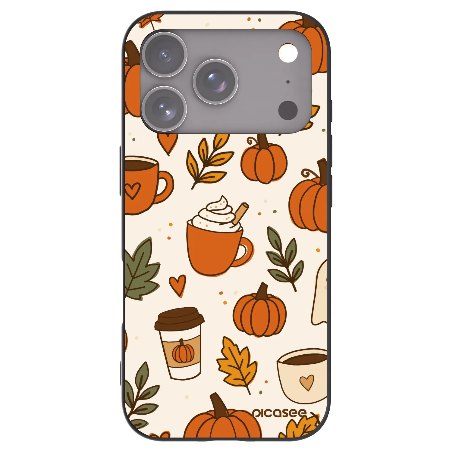 Picasee silikonowe czarne etui na Apple iPhone 17 Pro - Fall vibes