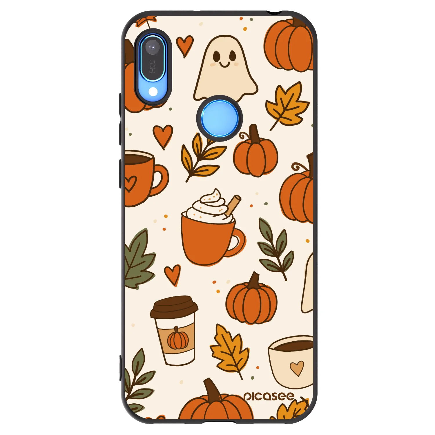 Picasee silikonowe czarne etui na Huawei Y6 2019 - Fall vibes
