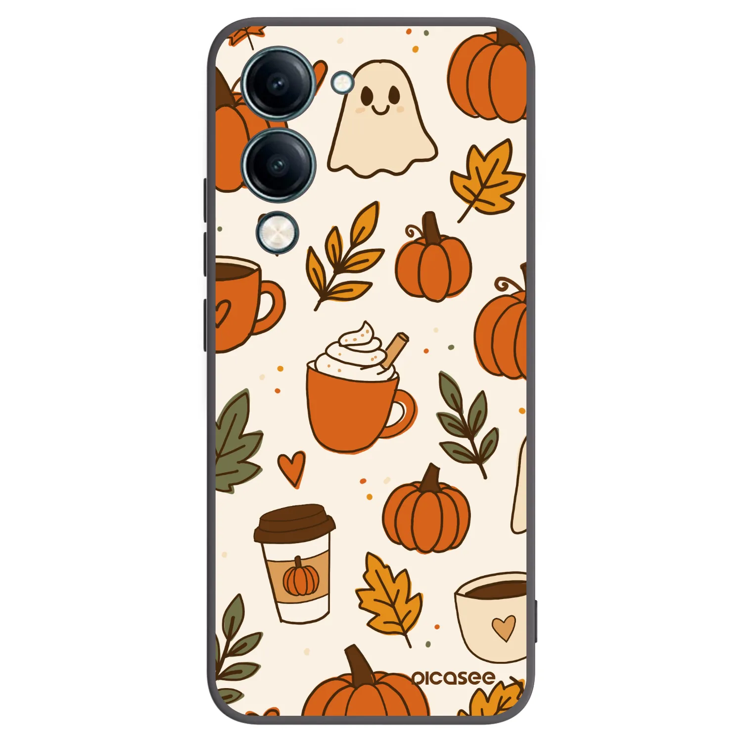 Picasee silikonowe czarne etui na Vivo Y29s 5G - Fall vibes
